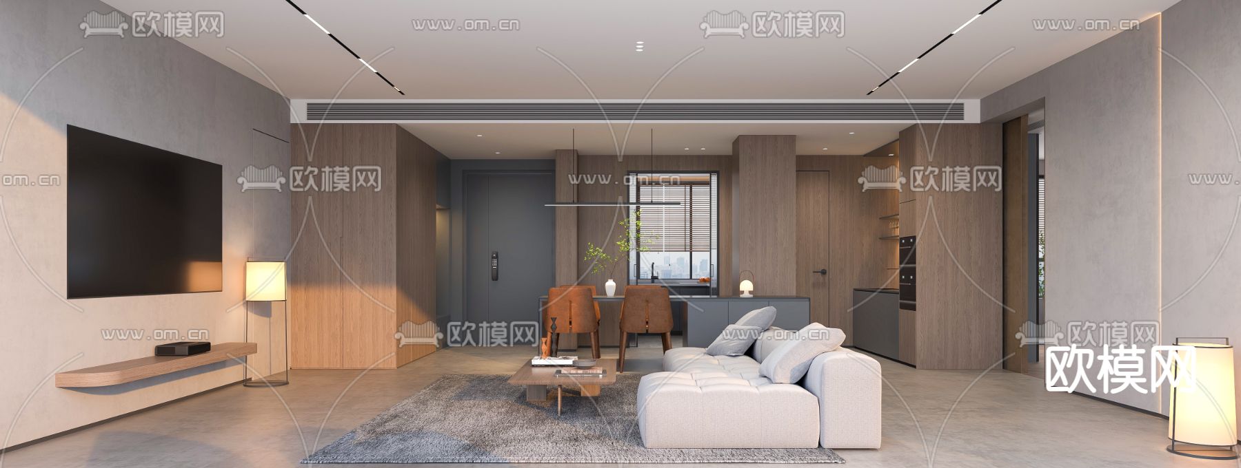 北欧客餐厅3d模型下载（渲染图2）