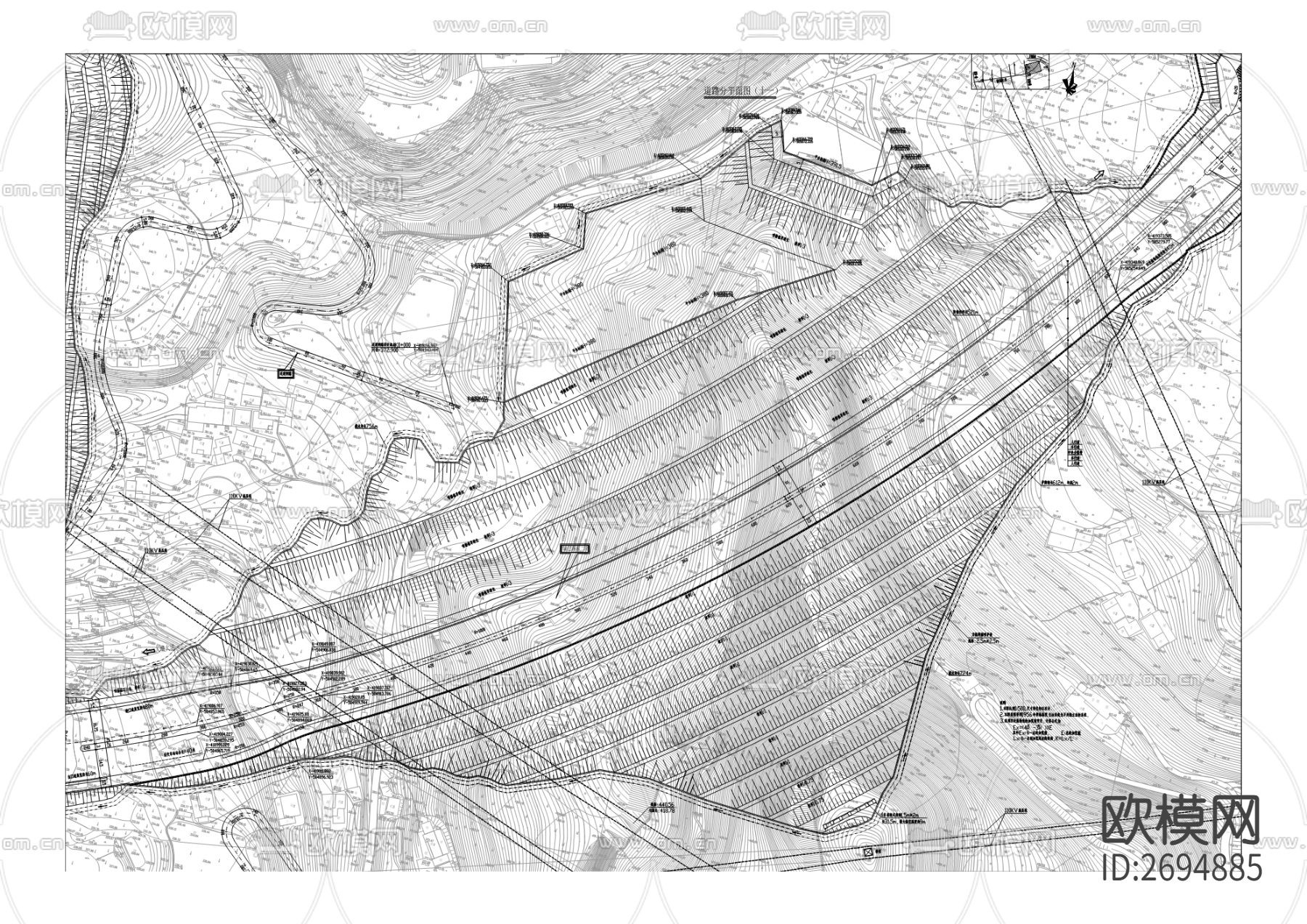 塘坊新城区渝巴路东二段工程cad施工图下载（渲染图8）