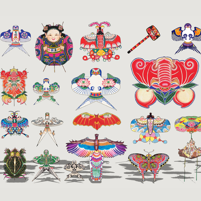 中式民俗风筝su模型