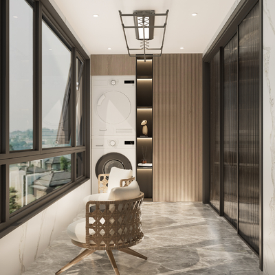 现代阳台su模型