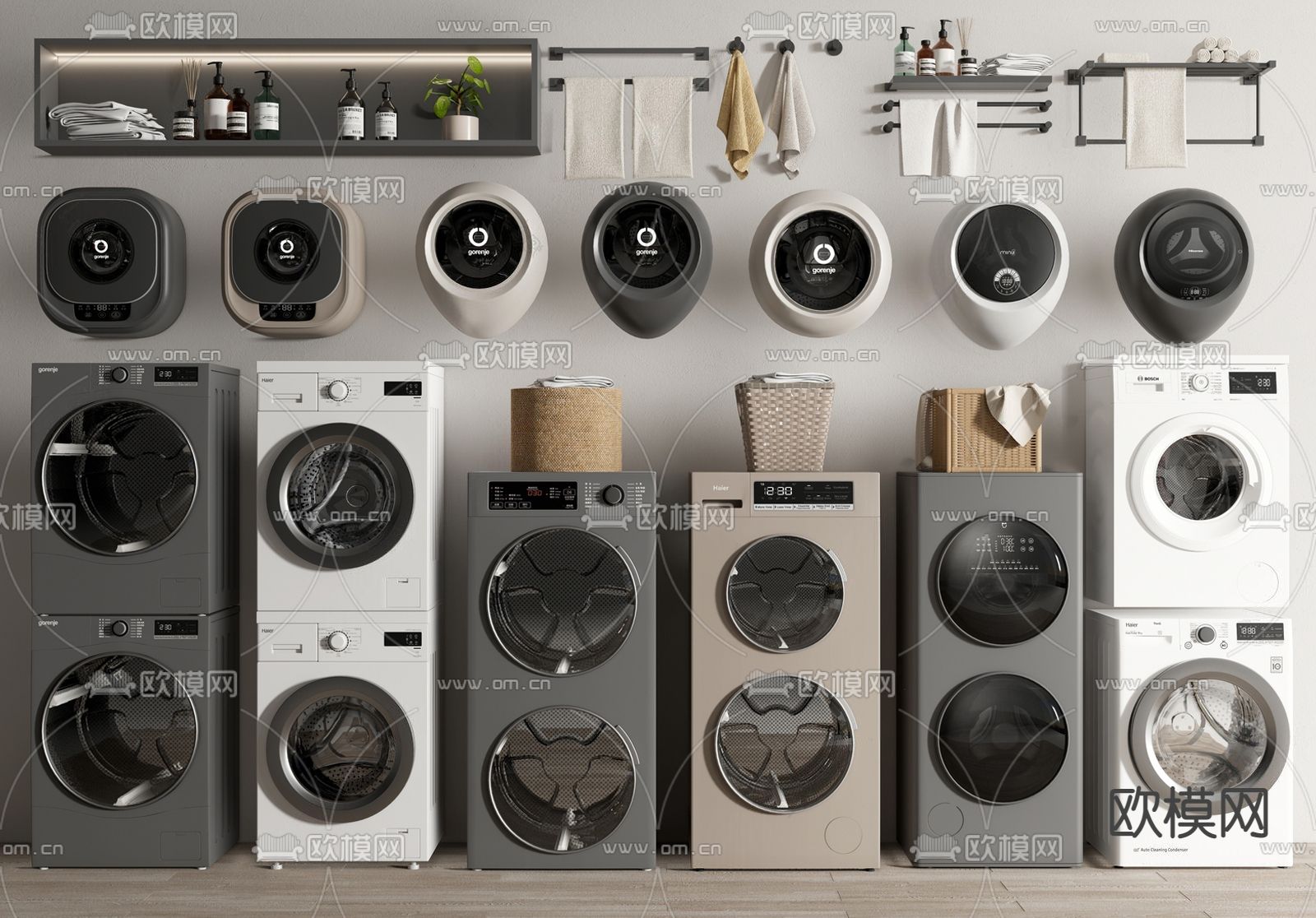 滚筒洗衣机 壁挂洗衣机su模型下载（渲染图1）