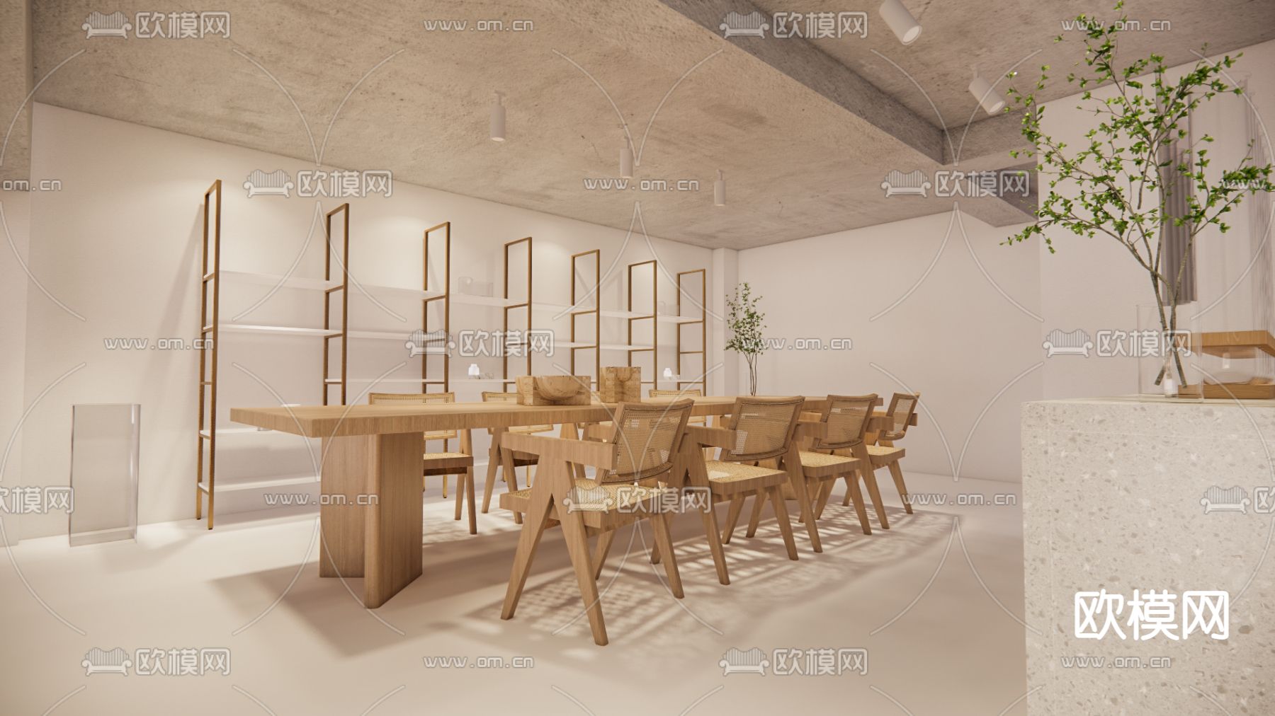 轻奢休闲会馆 茶馆su模型下载（渲染图4）