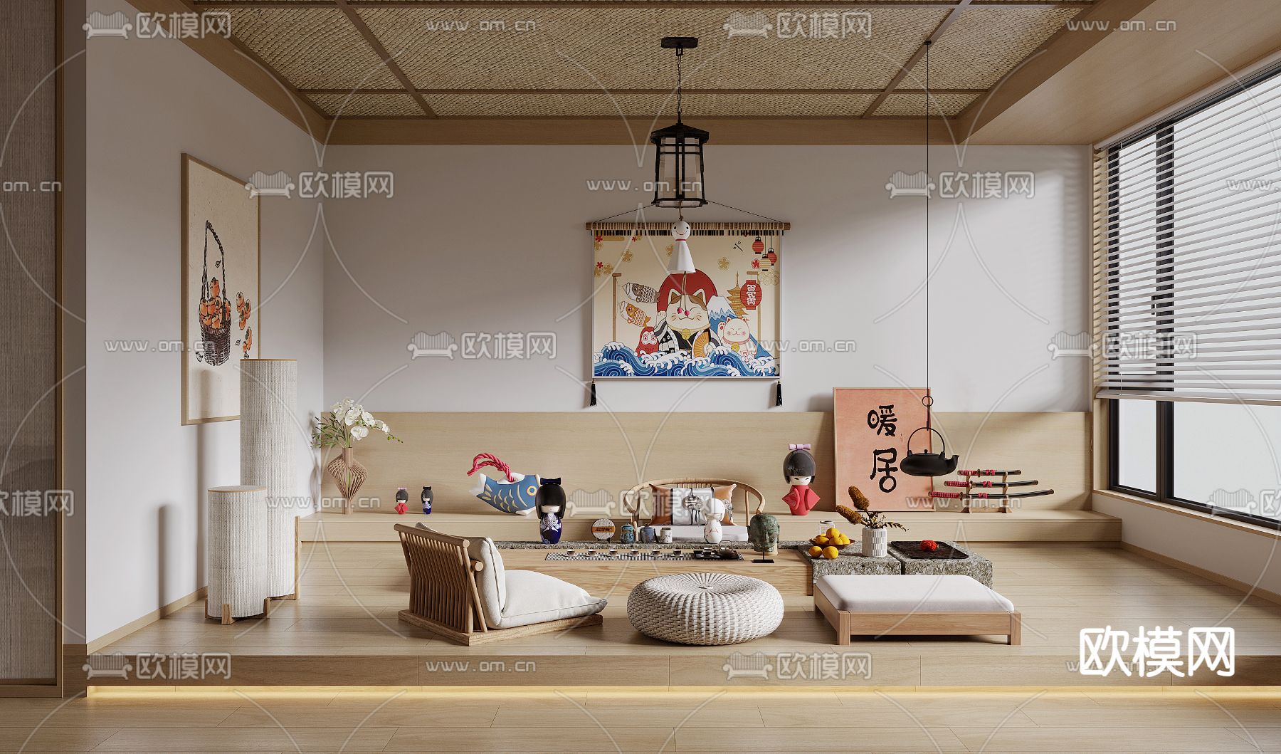 日式茶室3d模型下载