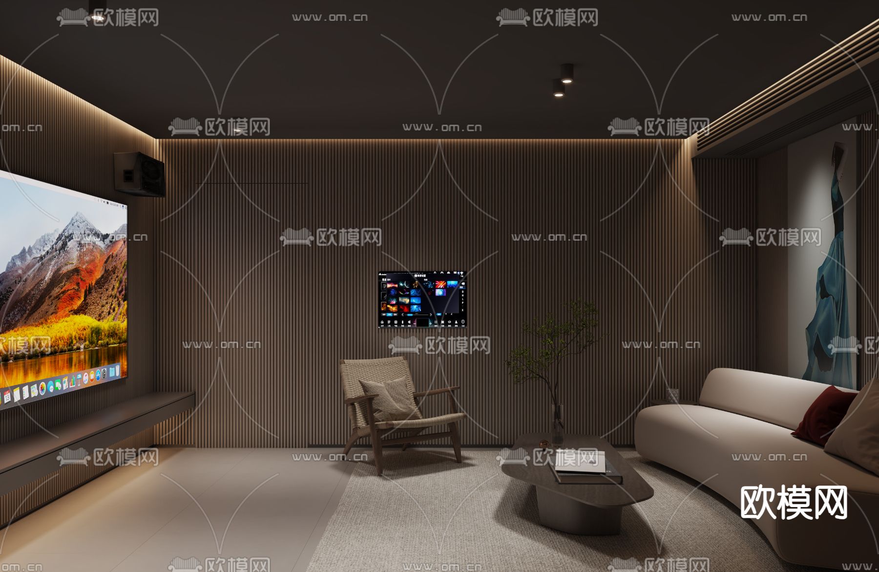 影音室 视听室3d模型下载