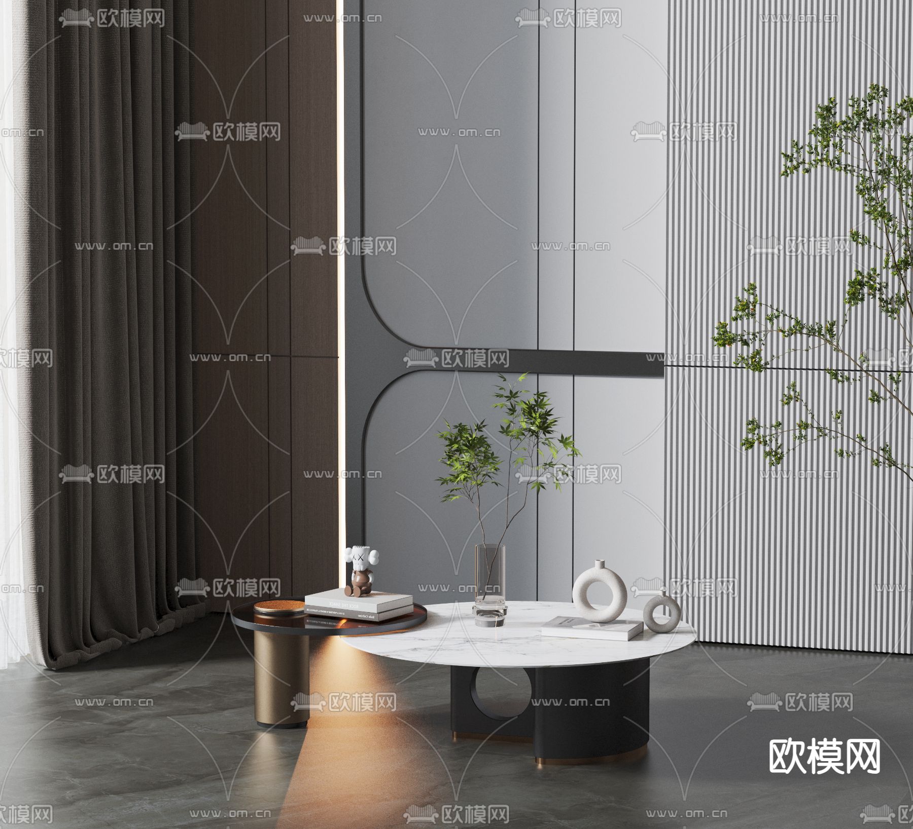 子母茶几3d模型下载