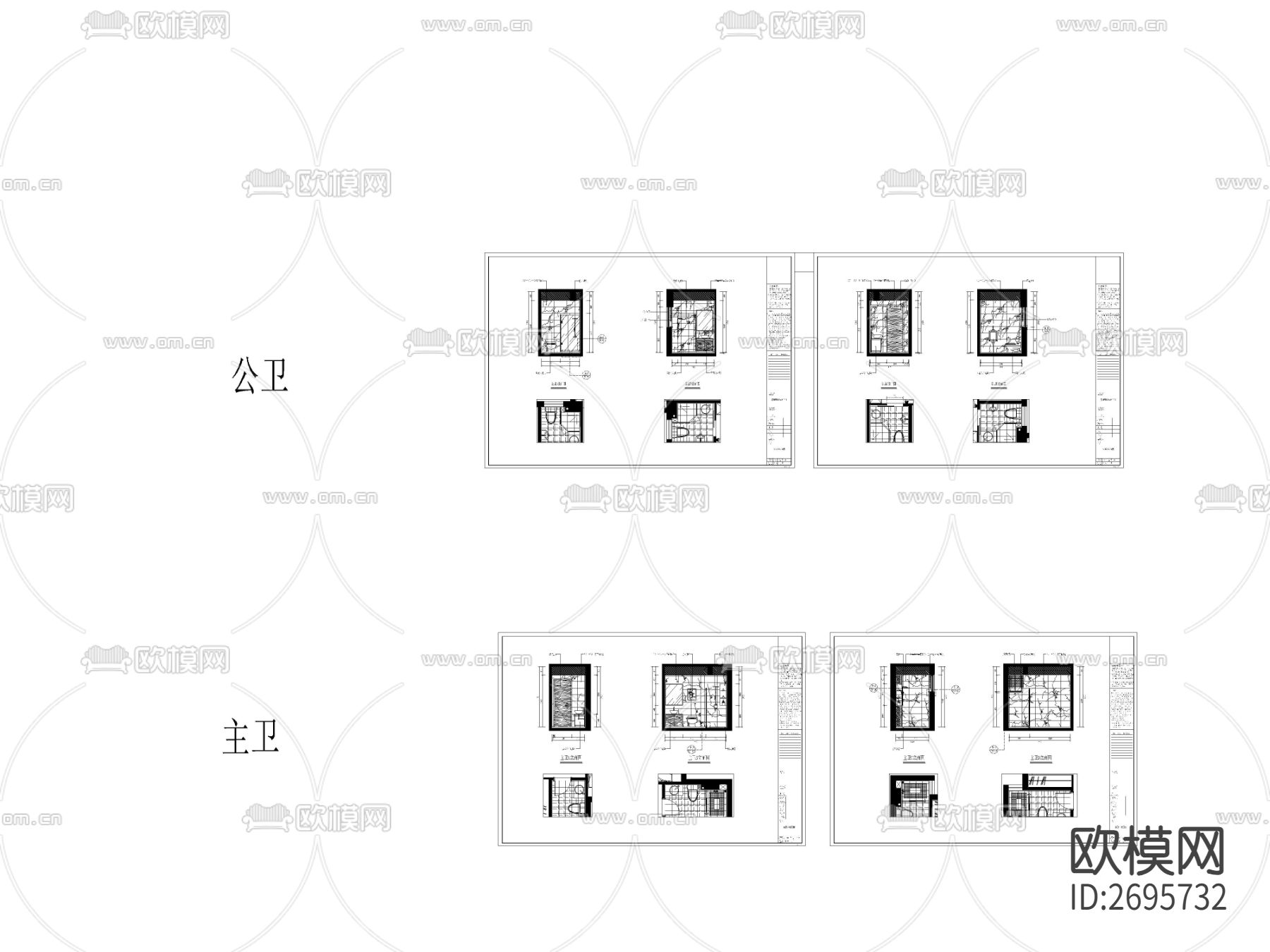 现代大平层家装cad施工图下载（渲染图7）