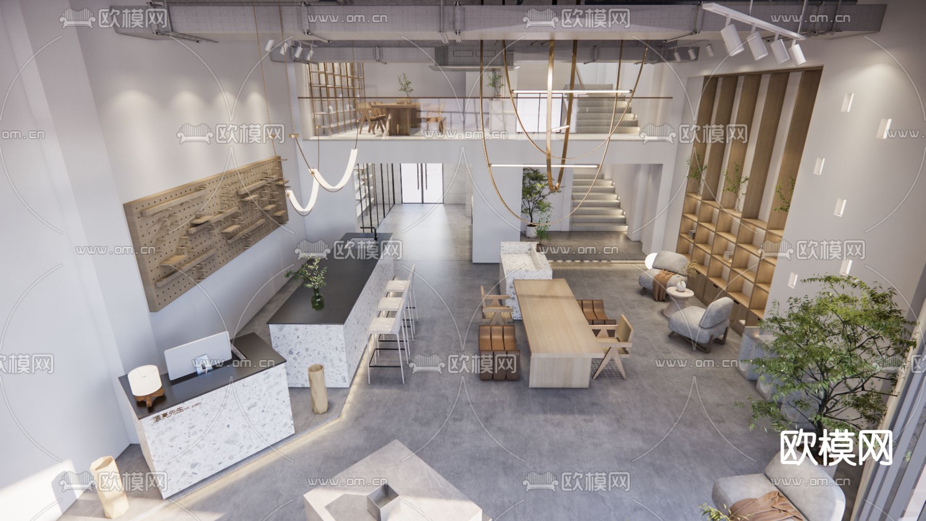 轻奢休闲会馆 茶馆su模型下载（渲染图2）