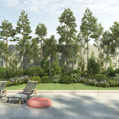  花坛 植物堆su模型 