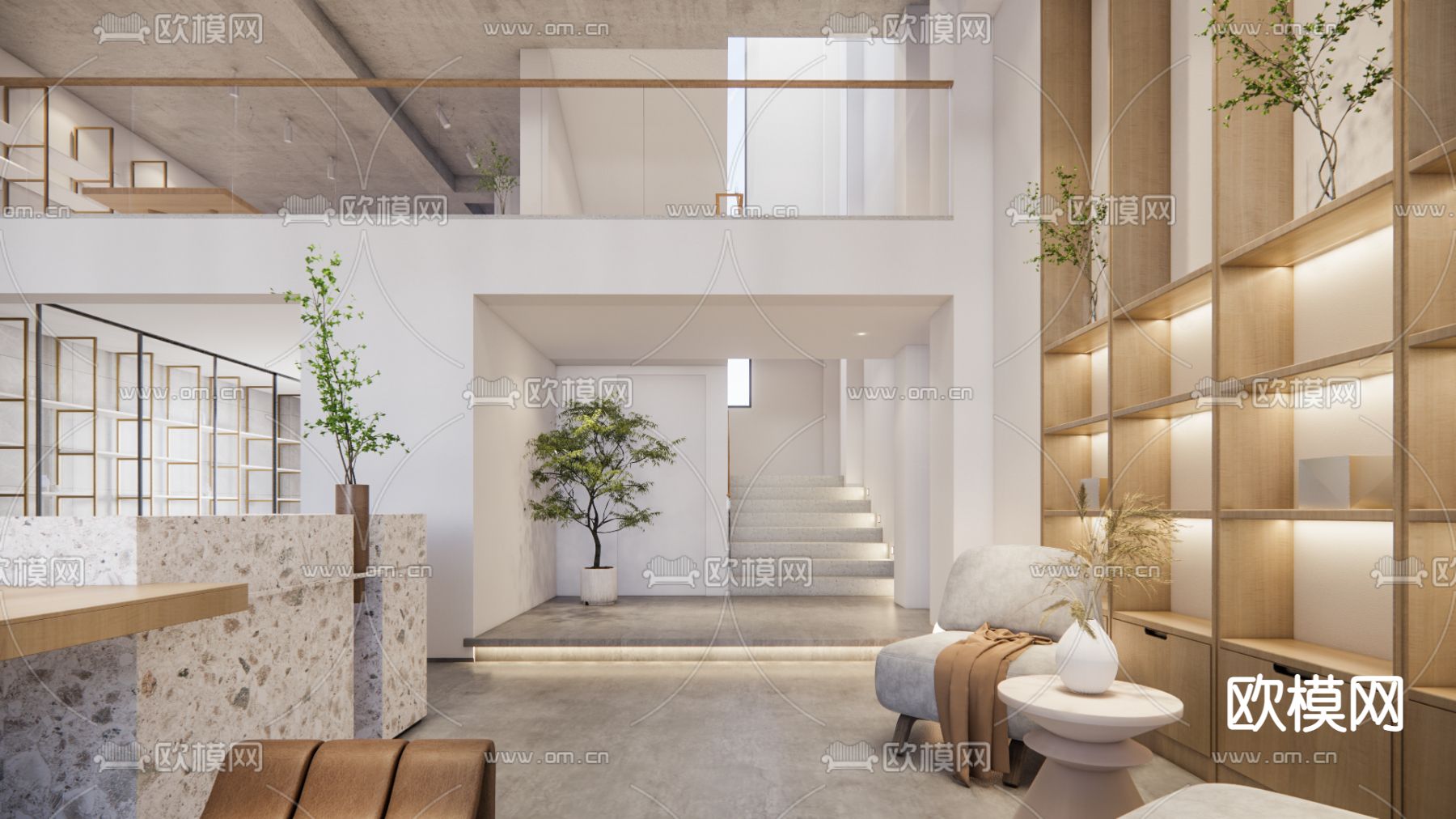 轻奢休闲会馆 茶馆su模型下载（渲染图1）