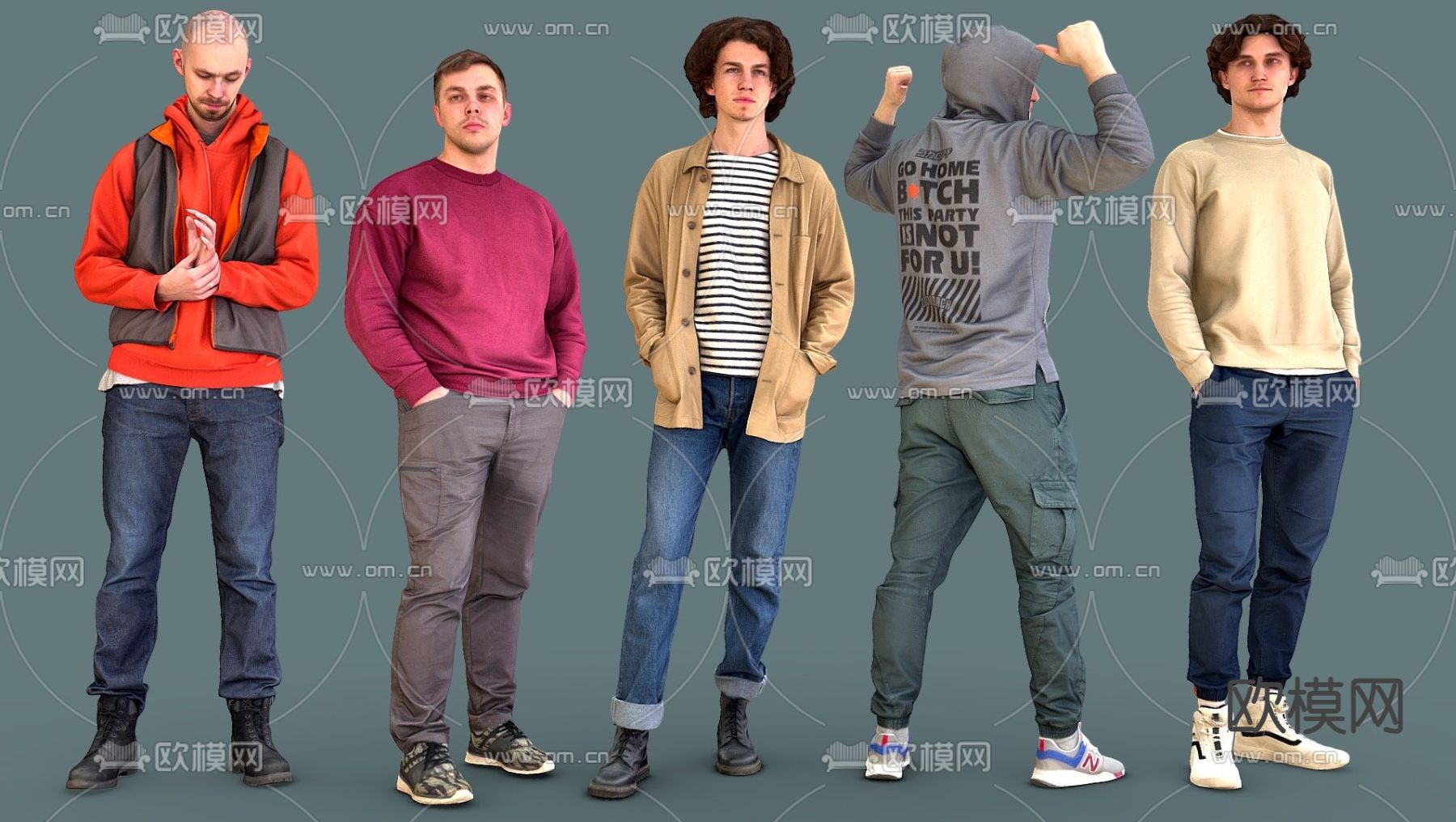 时尚男性 站立人物3d模型下载_ID14135858_3dmax免费模型-欧模网