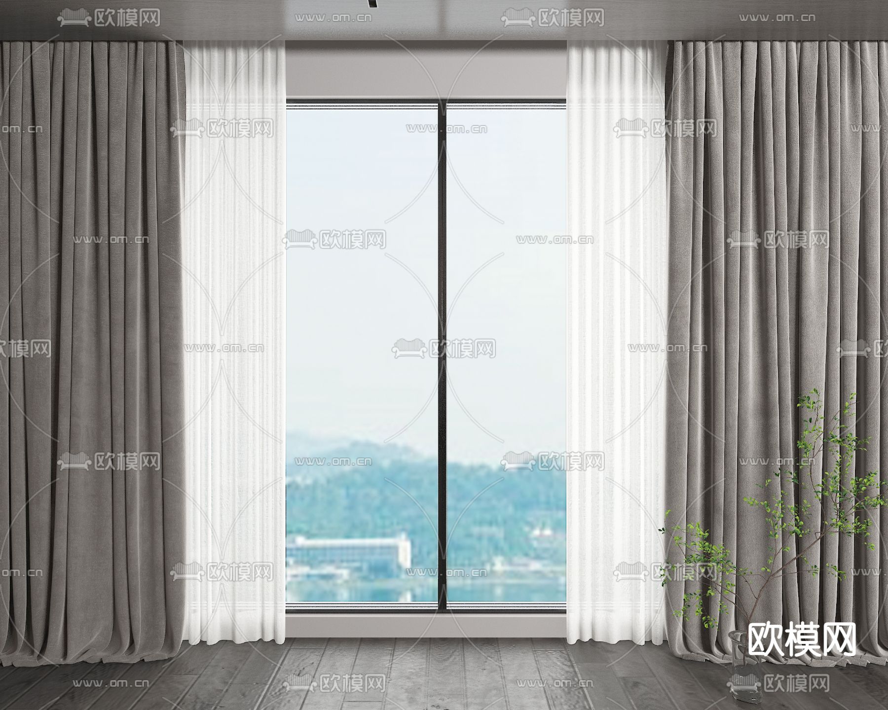 窗帘 窗纱3d模型下载