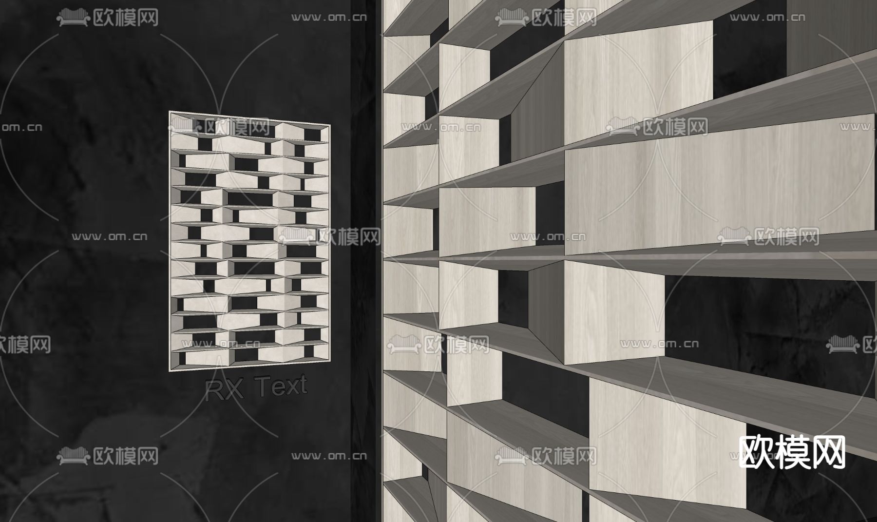 侘寂隔断 屏风su模型下载（渲染图2）