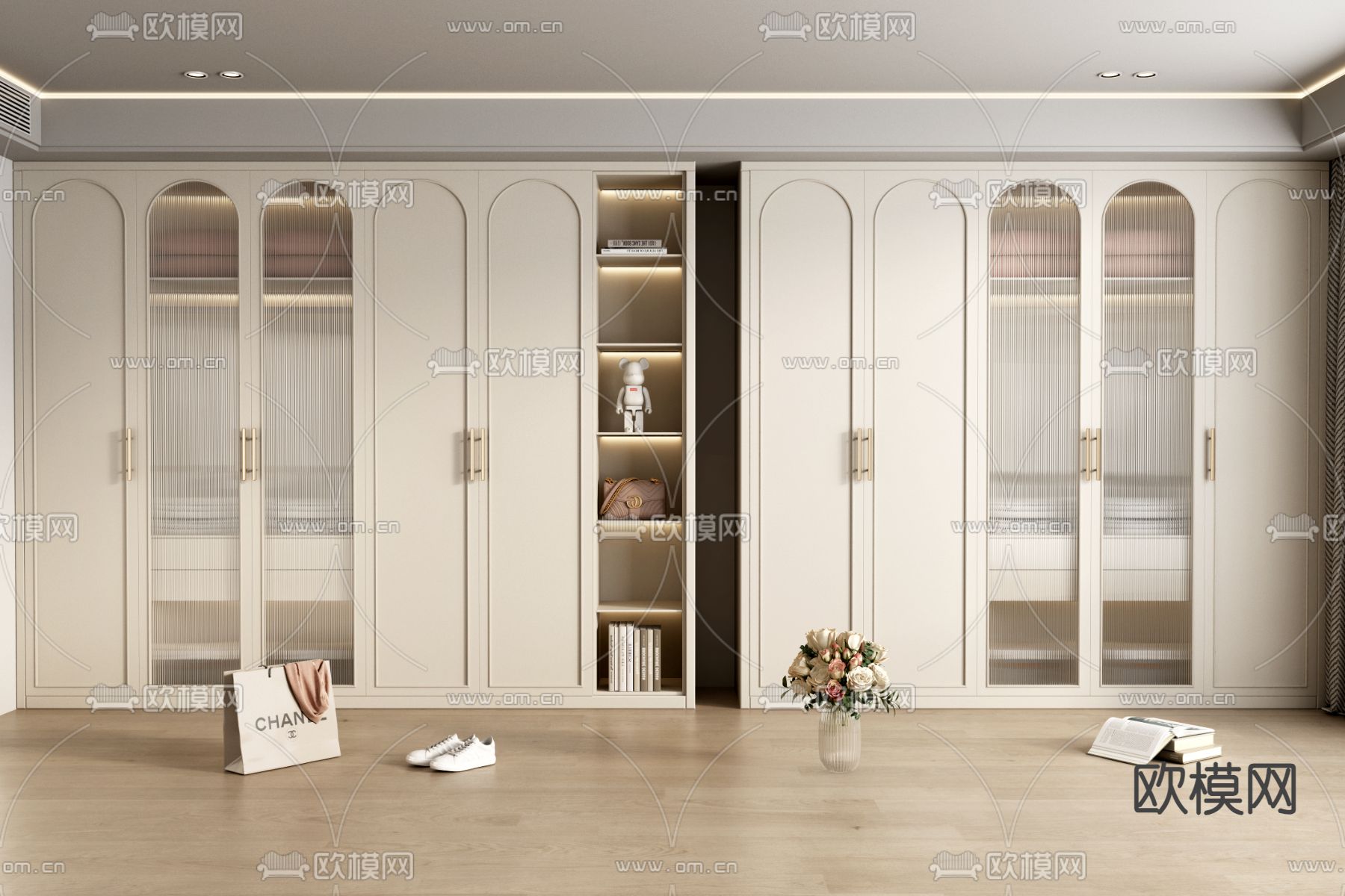 法式衣柜3d模型下载