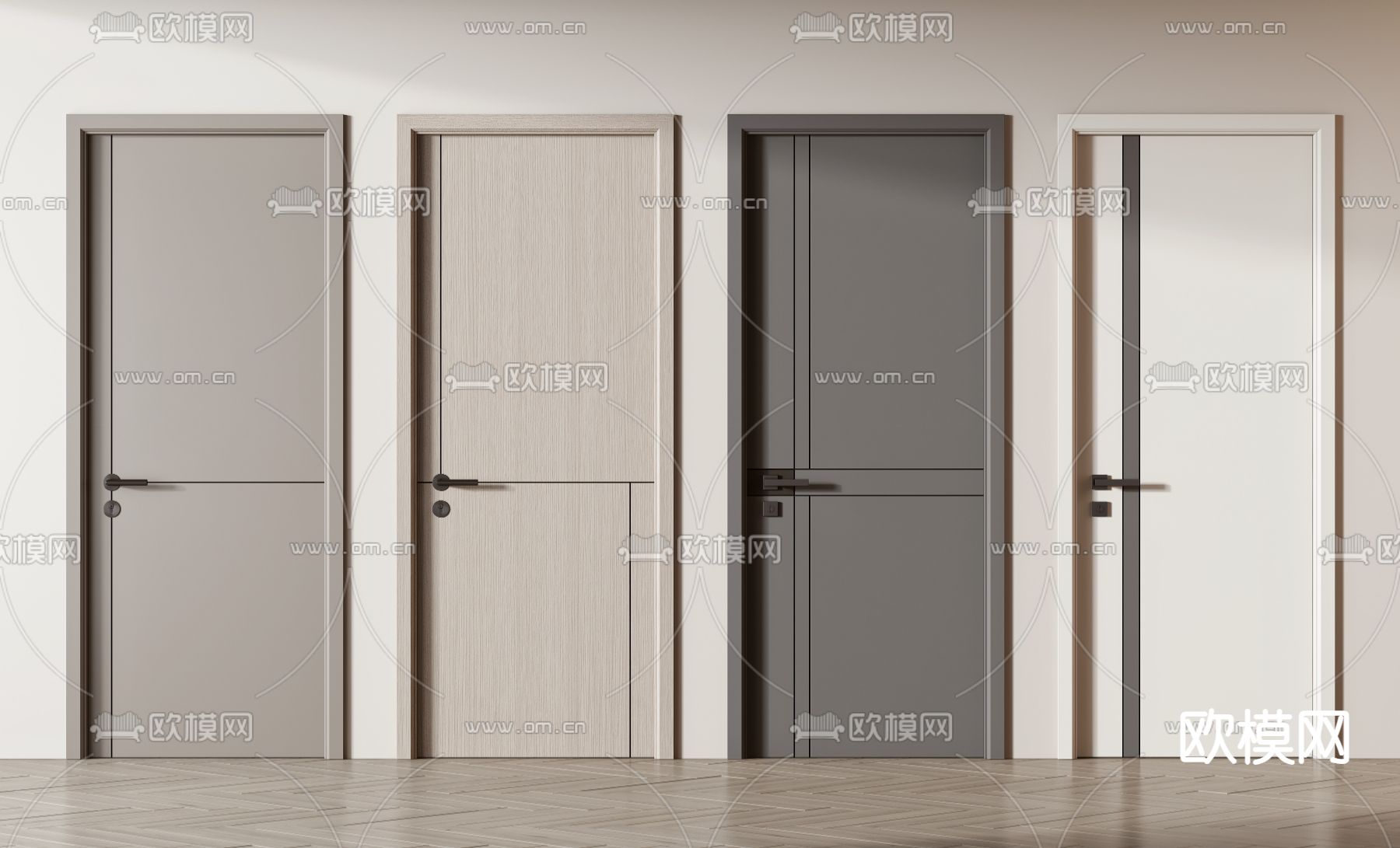 房门 卧室门 单开门3d模型下载