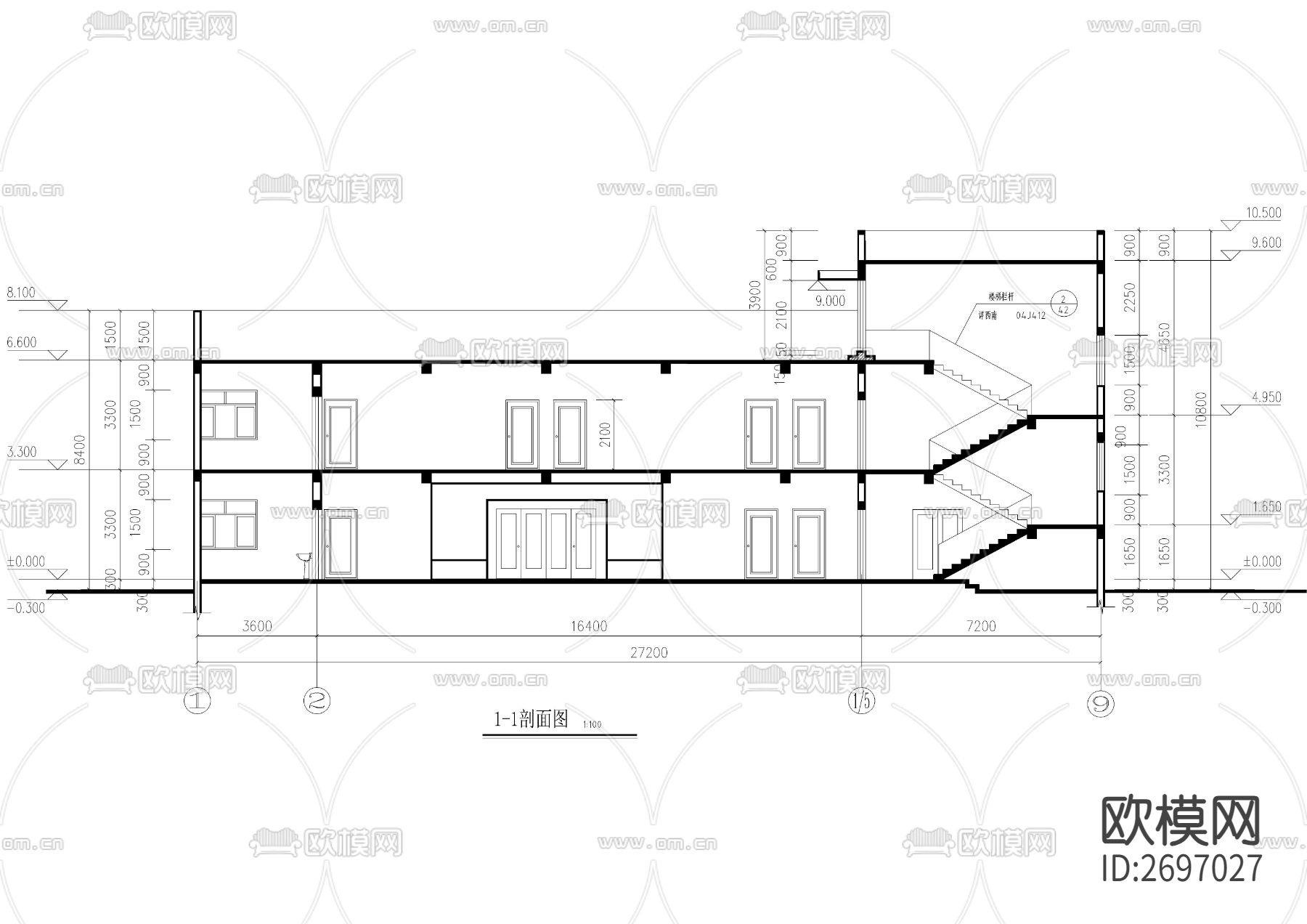 卫生院建筑cad施工图下载（渲染图7）