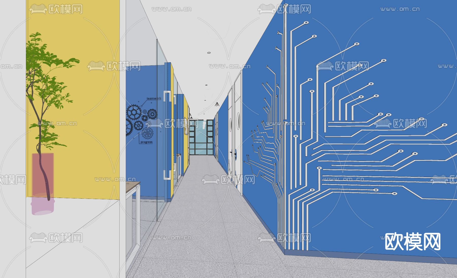 教育科技培训su模型下载（渲染图9）