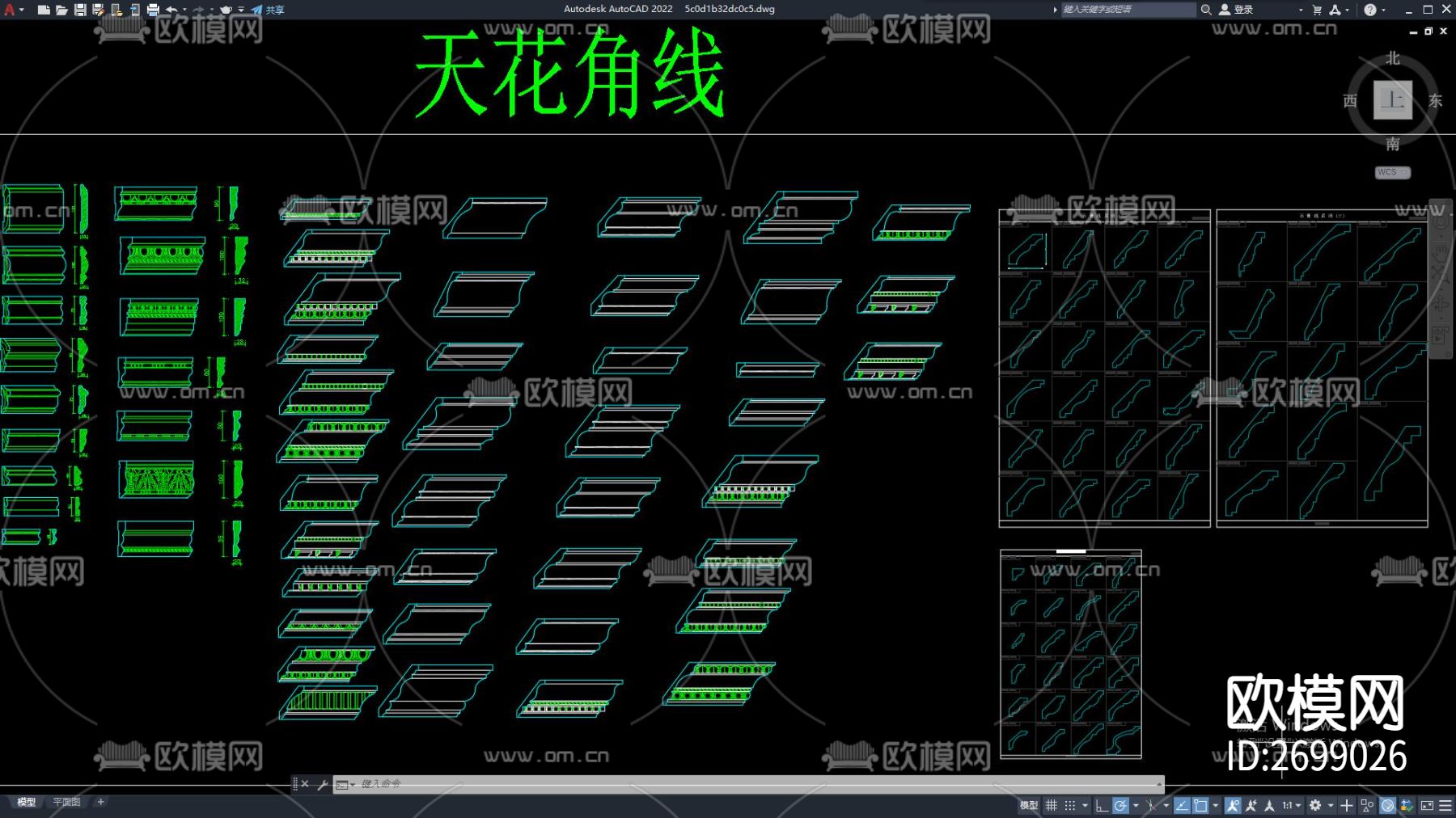 欧式线条cad图案下载