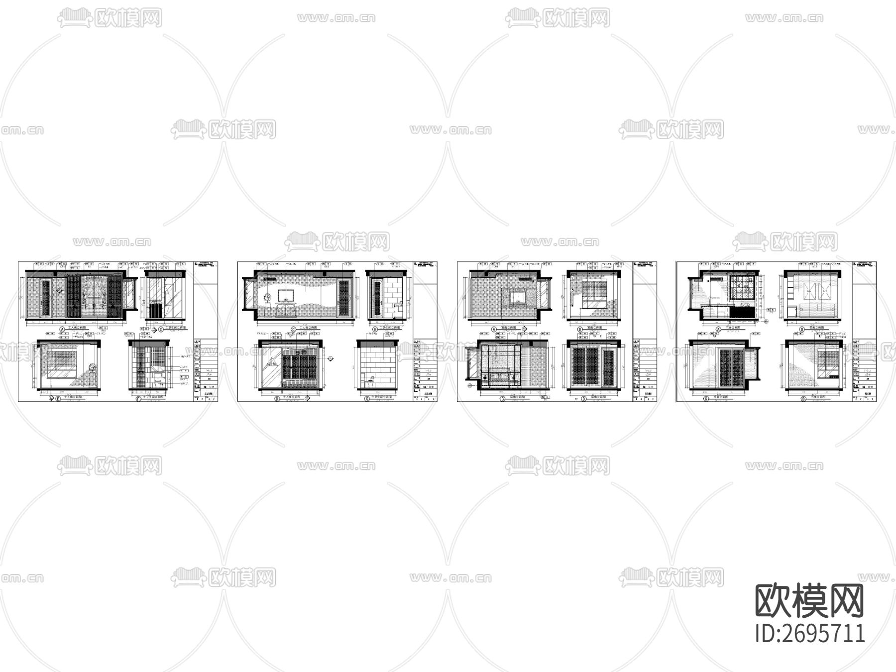 东南亚平层CAD施工图下载（渲染图6）