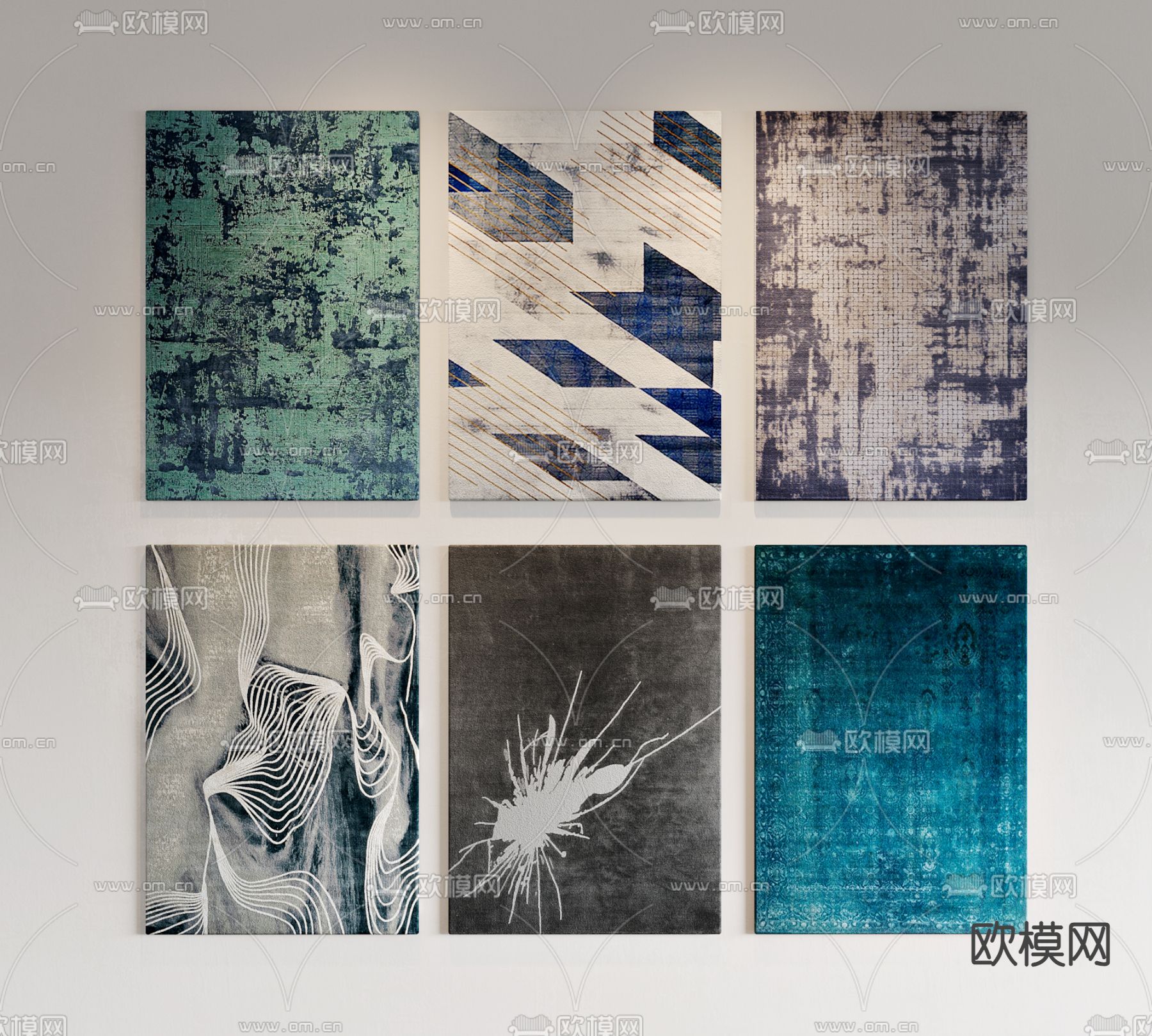 抽象地毯 方毯3d模型下载