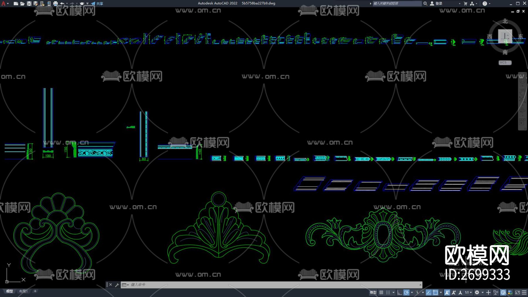 路灯 罗马柱cad图库下载（渲染图3）