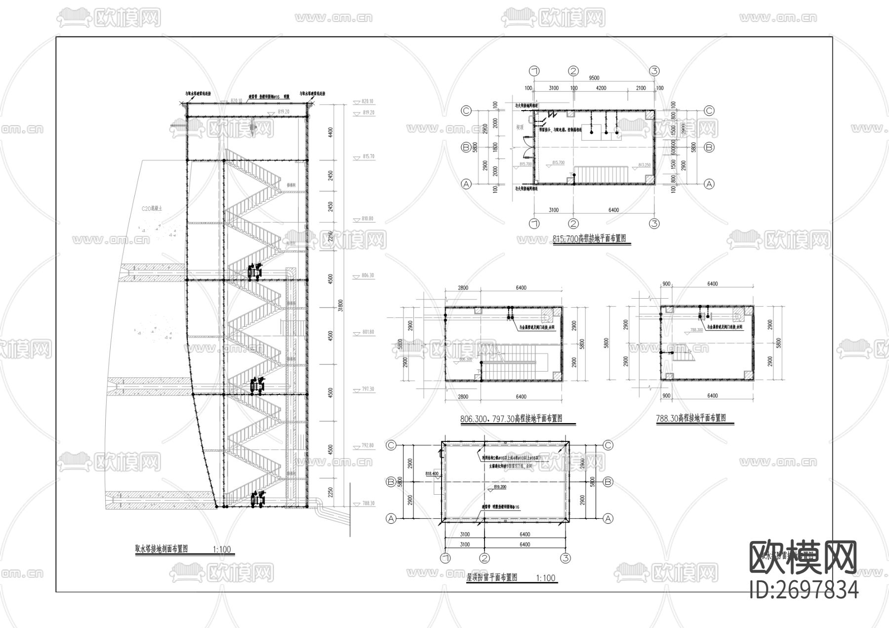 开州区上游水库工程cad施工图下载（渲染图10）