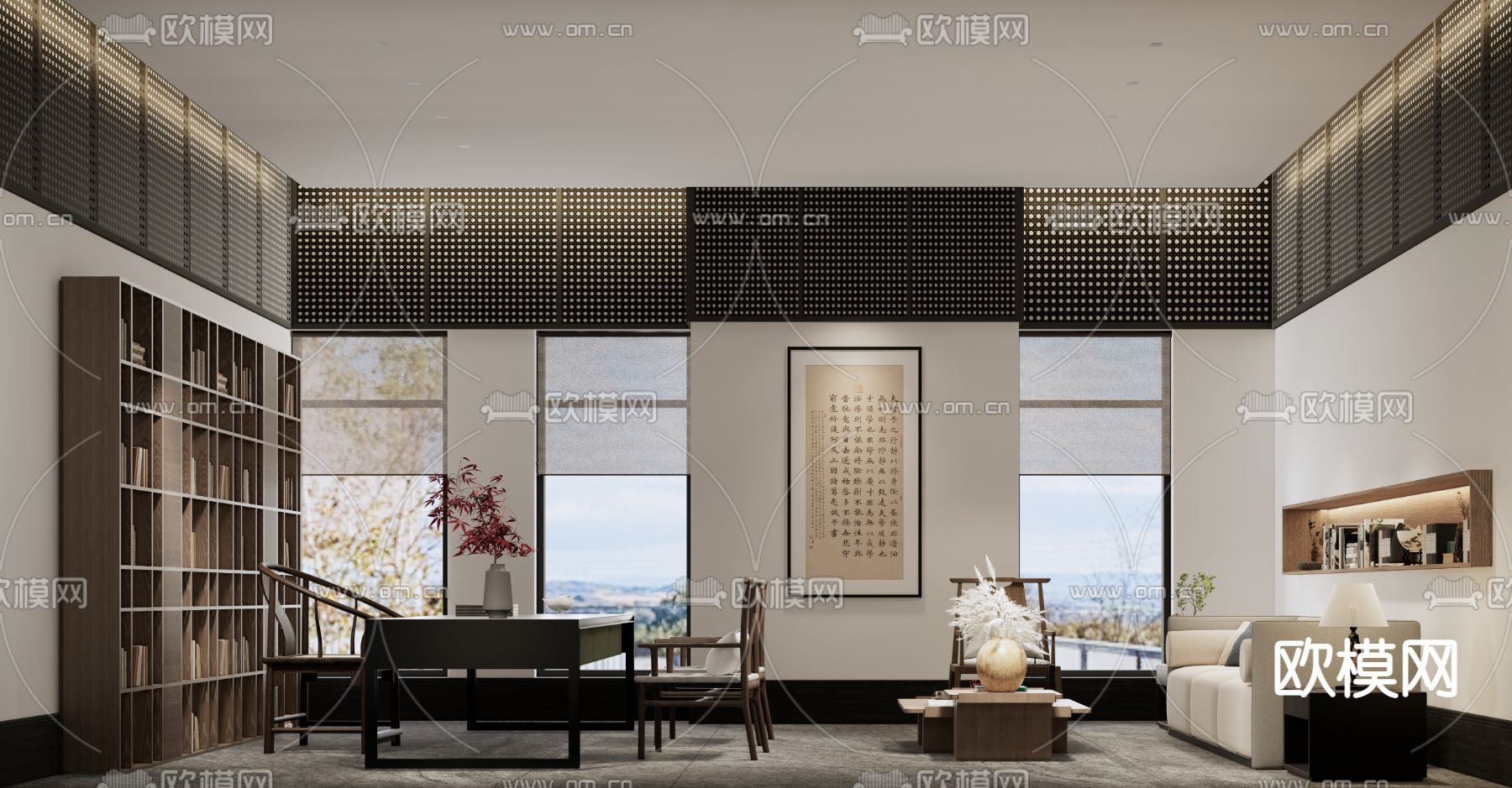 经理办公室su模型下载（渲染图1）