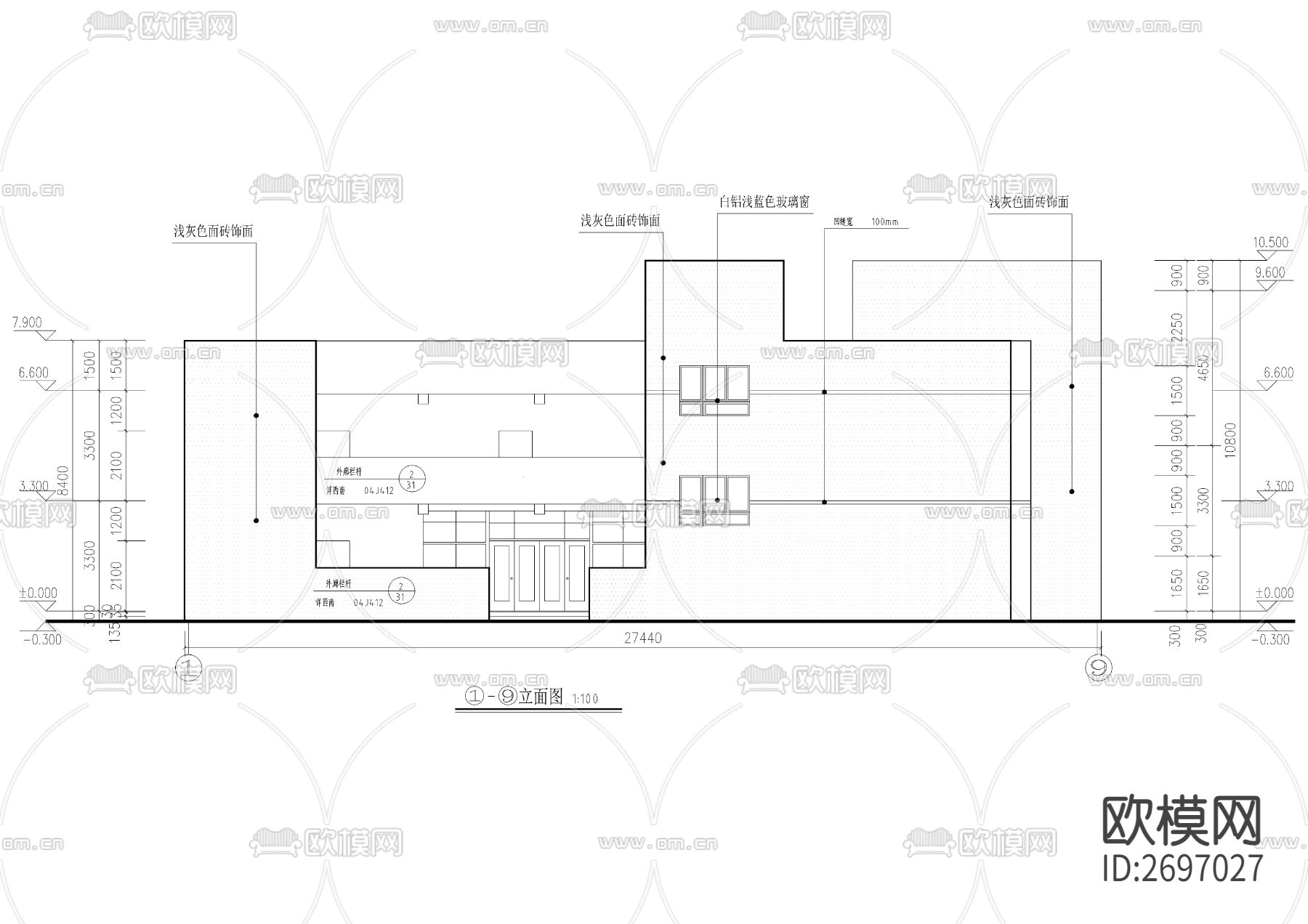卫生院建筑cad施工图下载（渲染图5）
