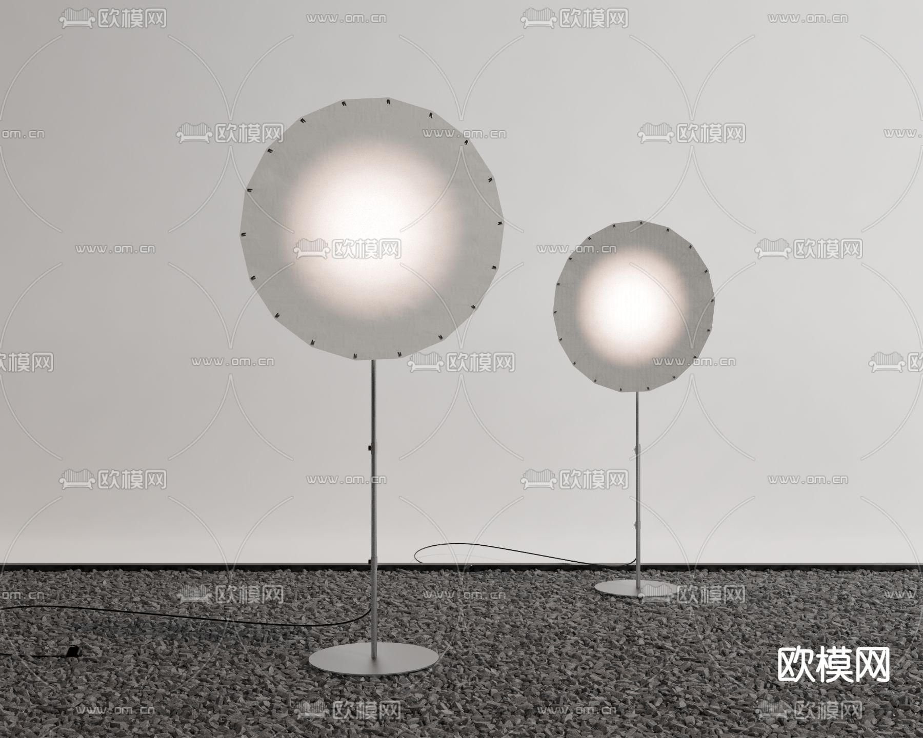圆形落地灯 简约落地灯3d模型下载
