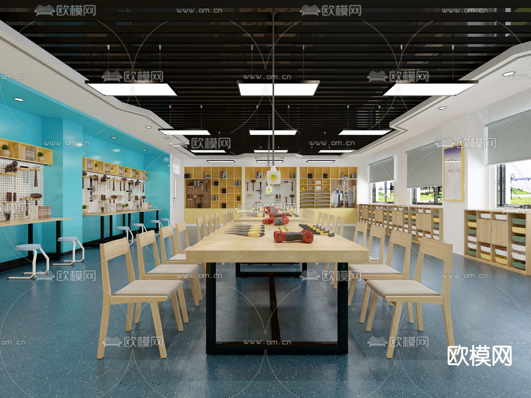 技术教室免费3d模型下载（渲染图1）
