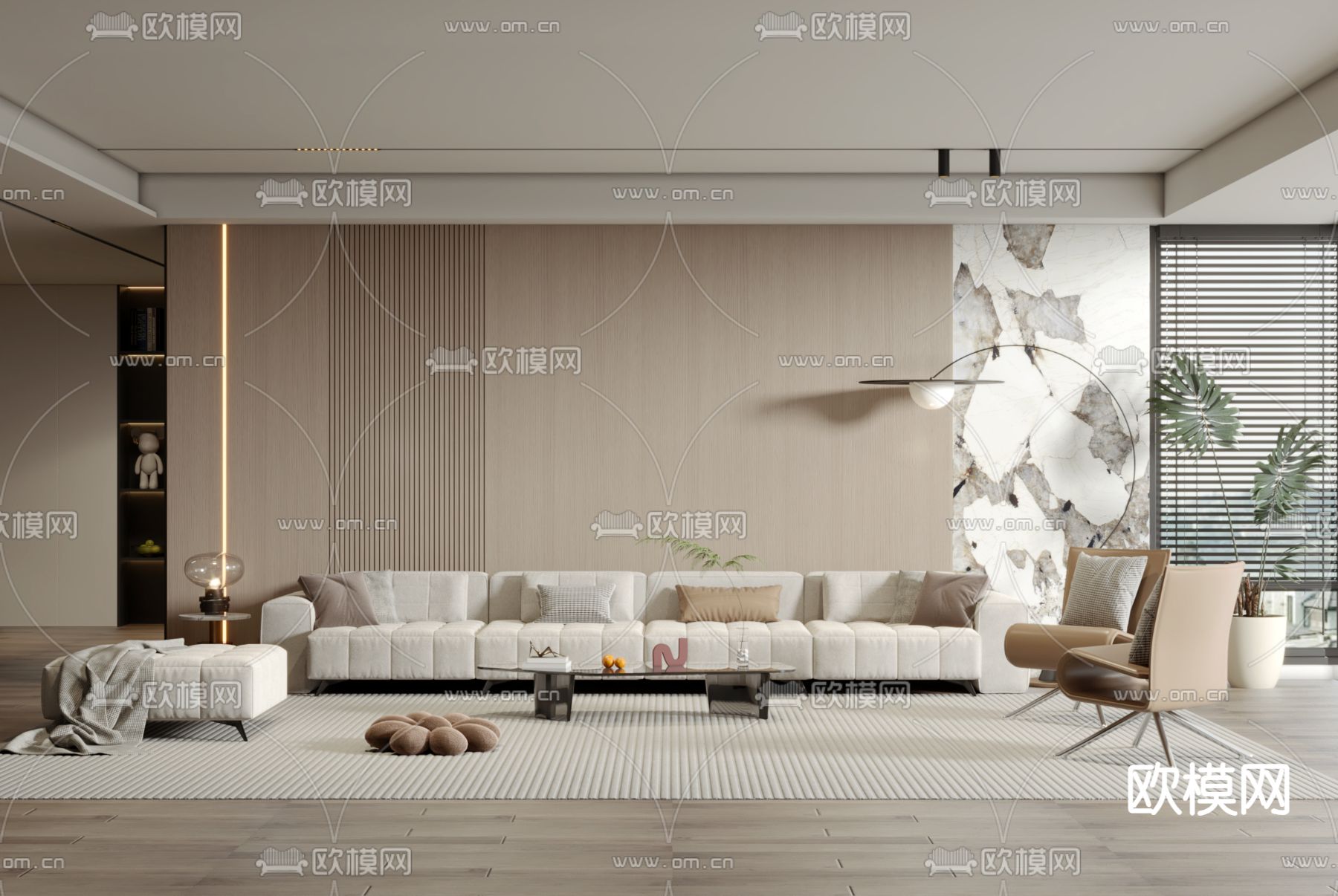 现代客厅3d模型