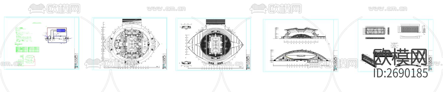 体育馆CAD施工图下载（渲染图2）