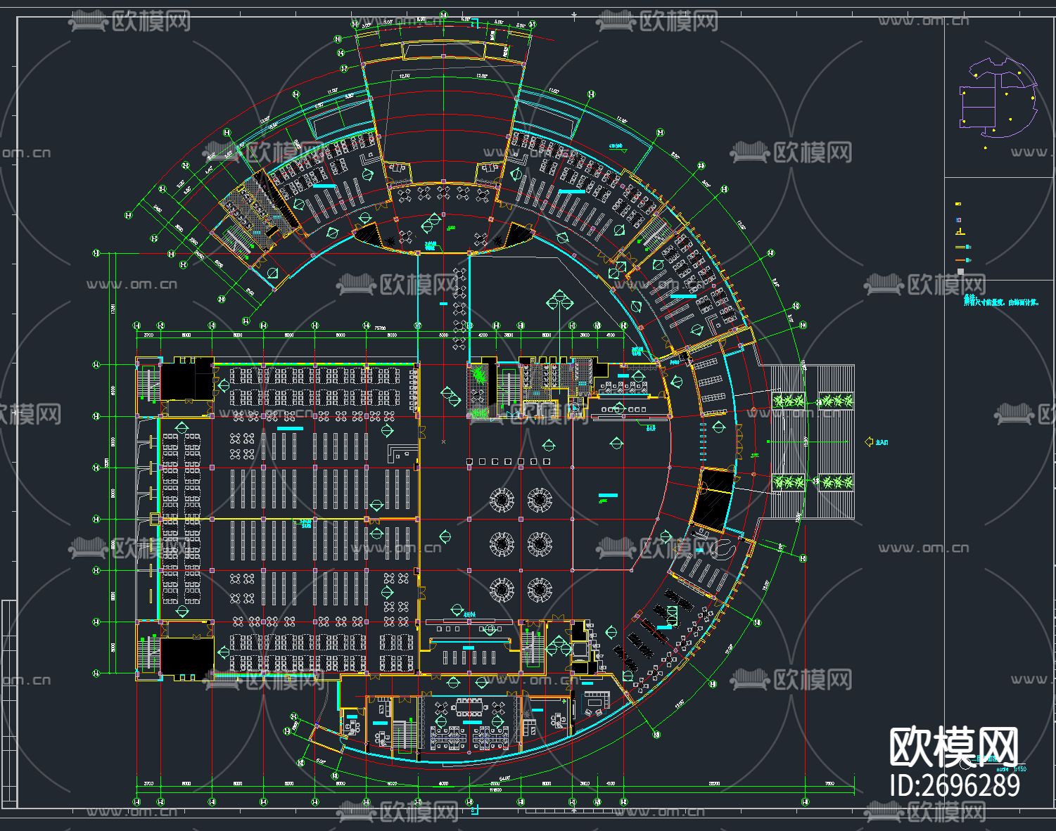 70套图书馆建筑设计CAD施工图下载（渲染图3）
