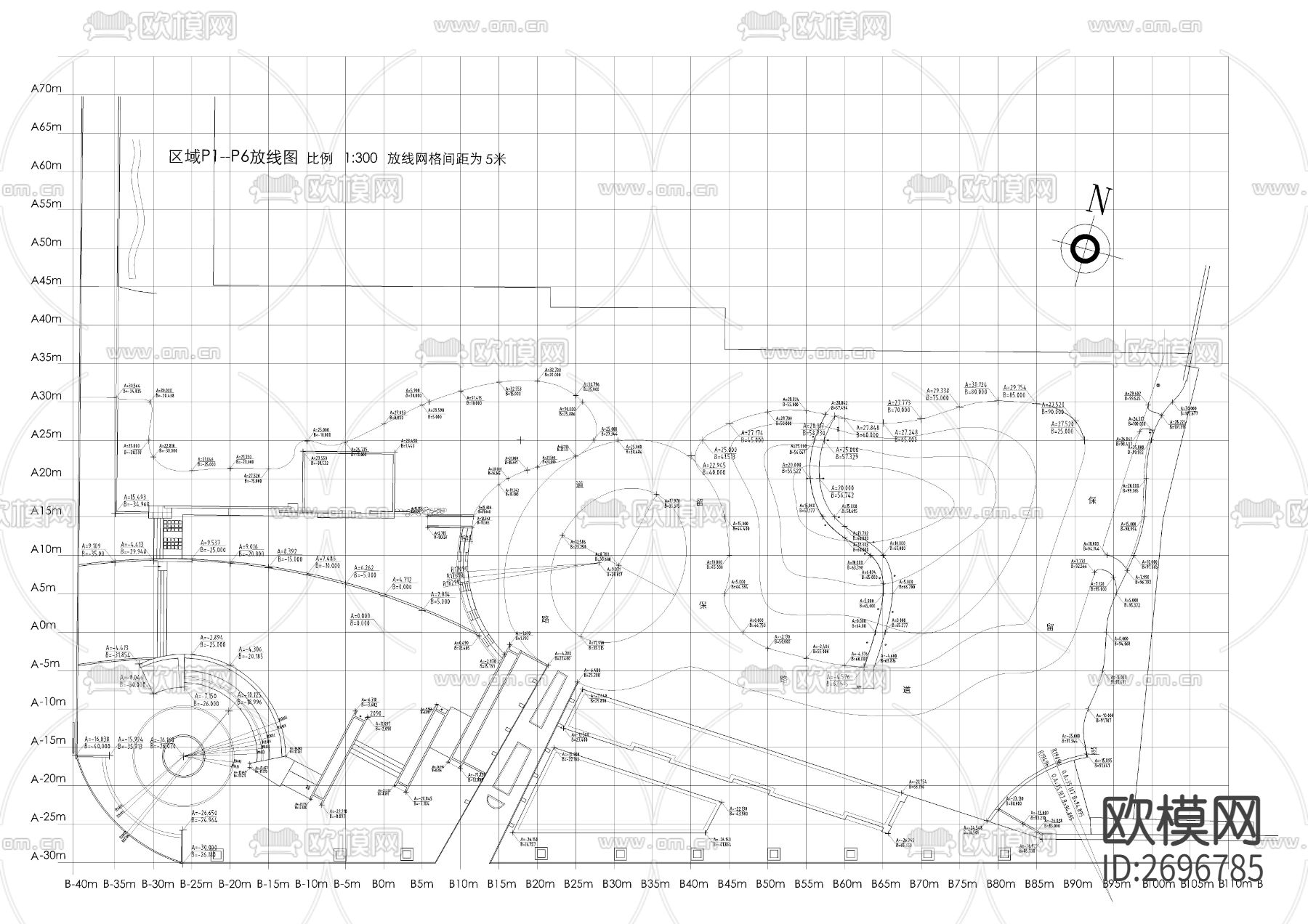 广场景观各平面cad施工图下载（渲染图3）