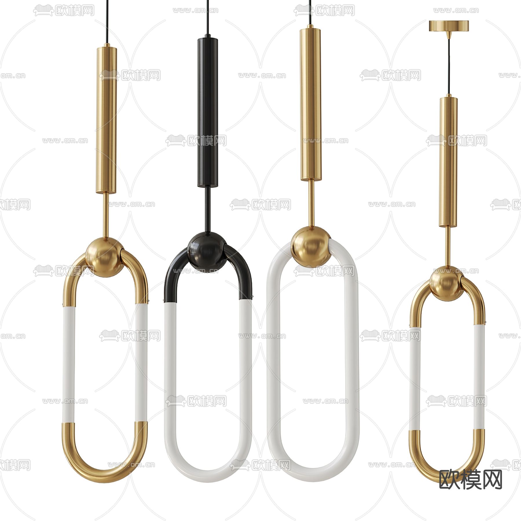 卧室吊灯 环形吊灯3d模型下载