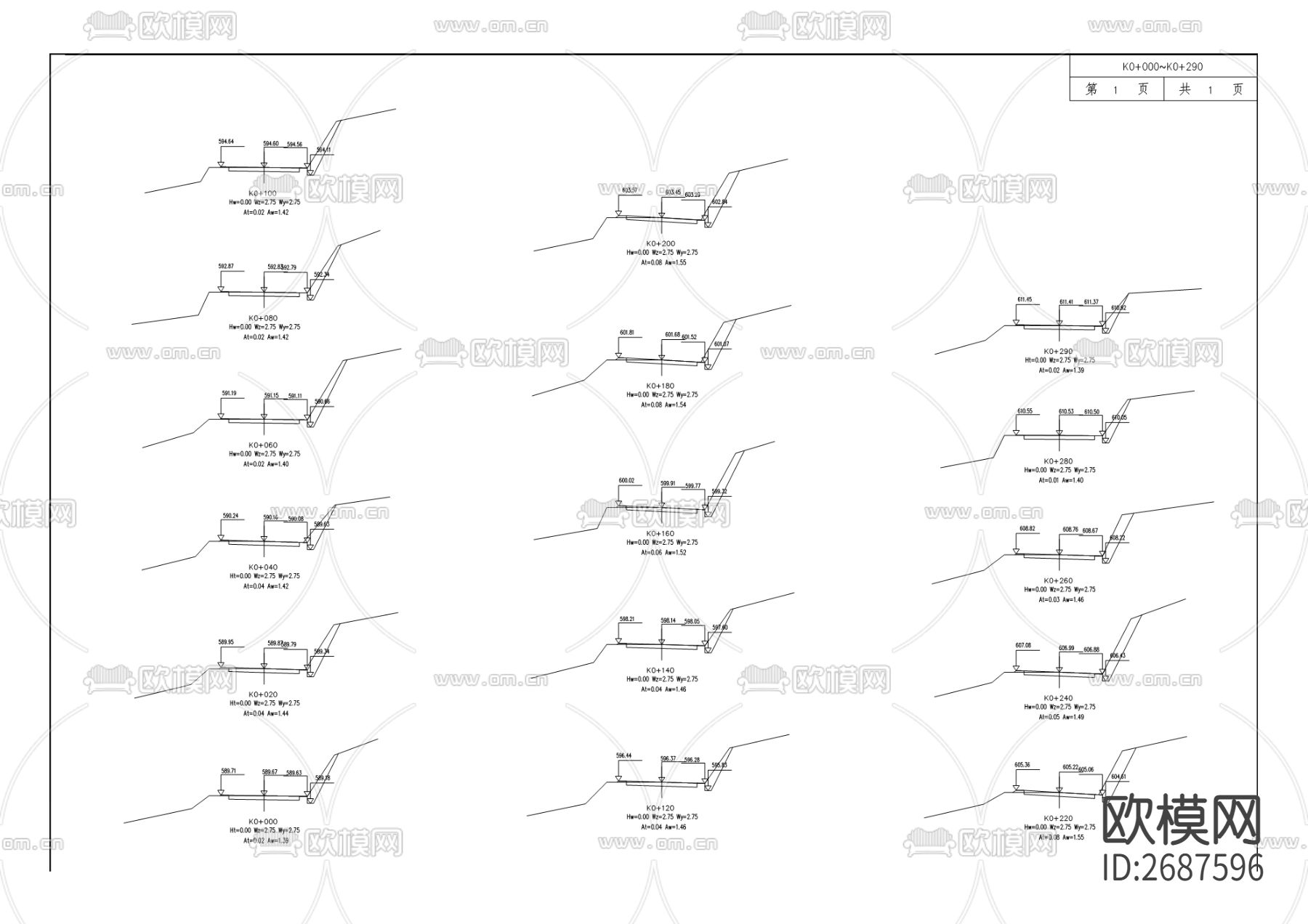 公路cad施工图下载（渲染图1）