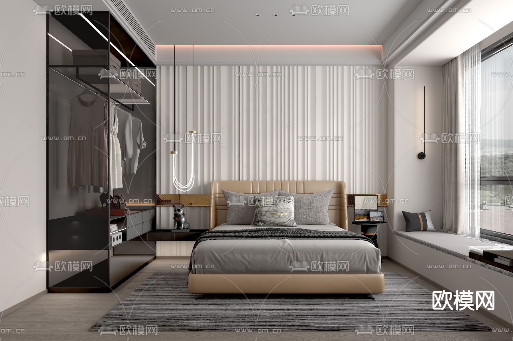 卧室 主卧3d模型下载（渲染图1）