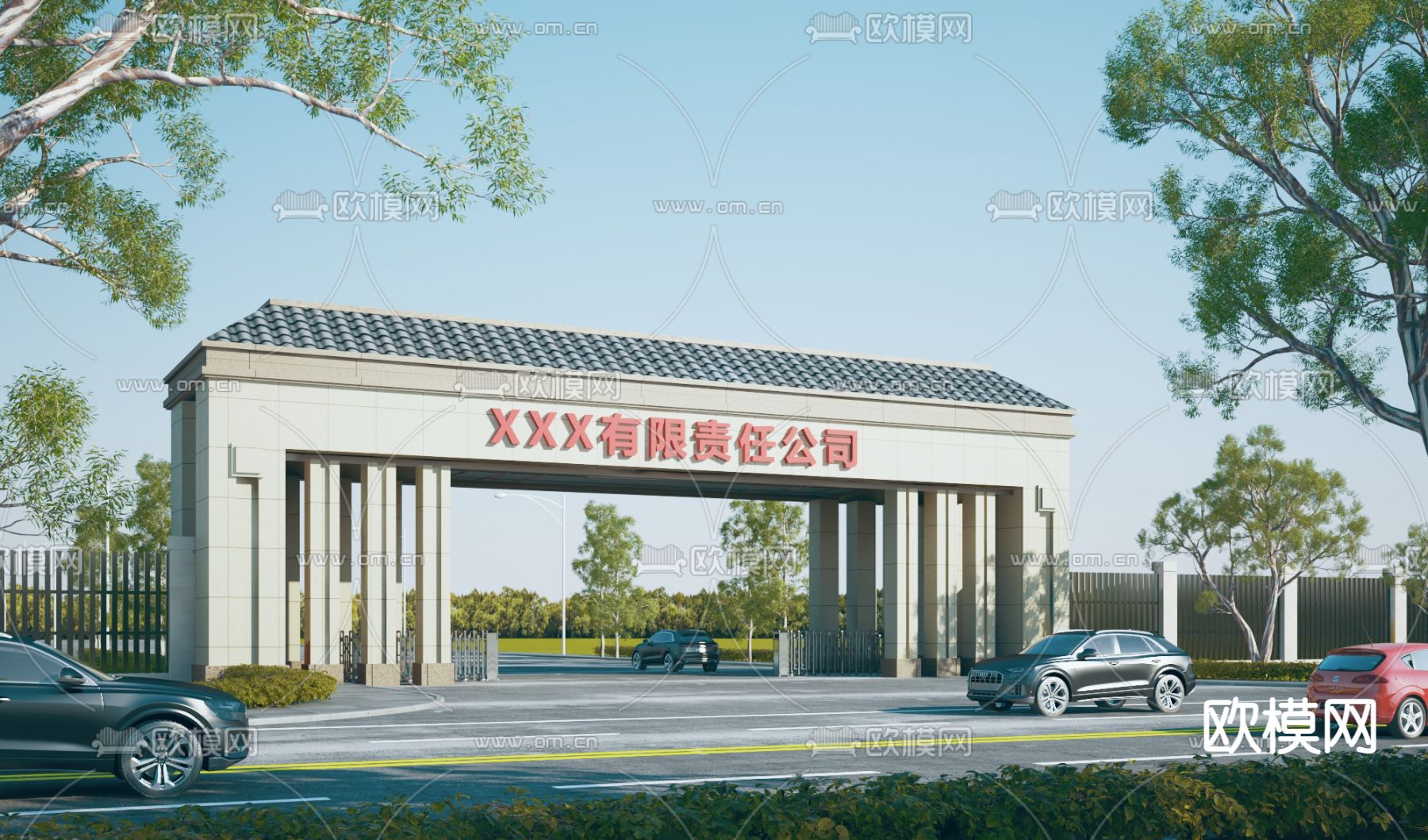 厂区门头 门卫处  传达室3d模型下载