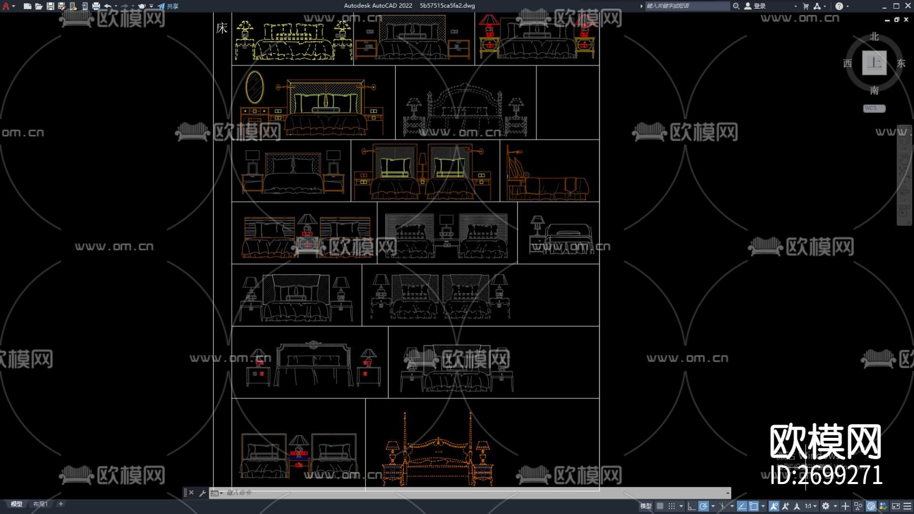 床立面图cad图库下载