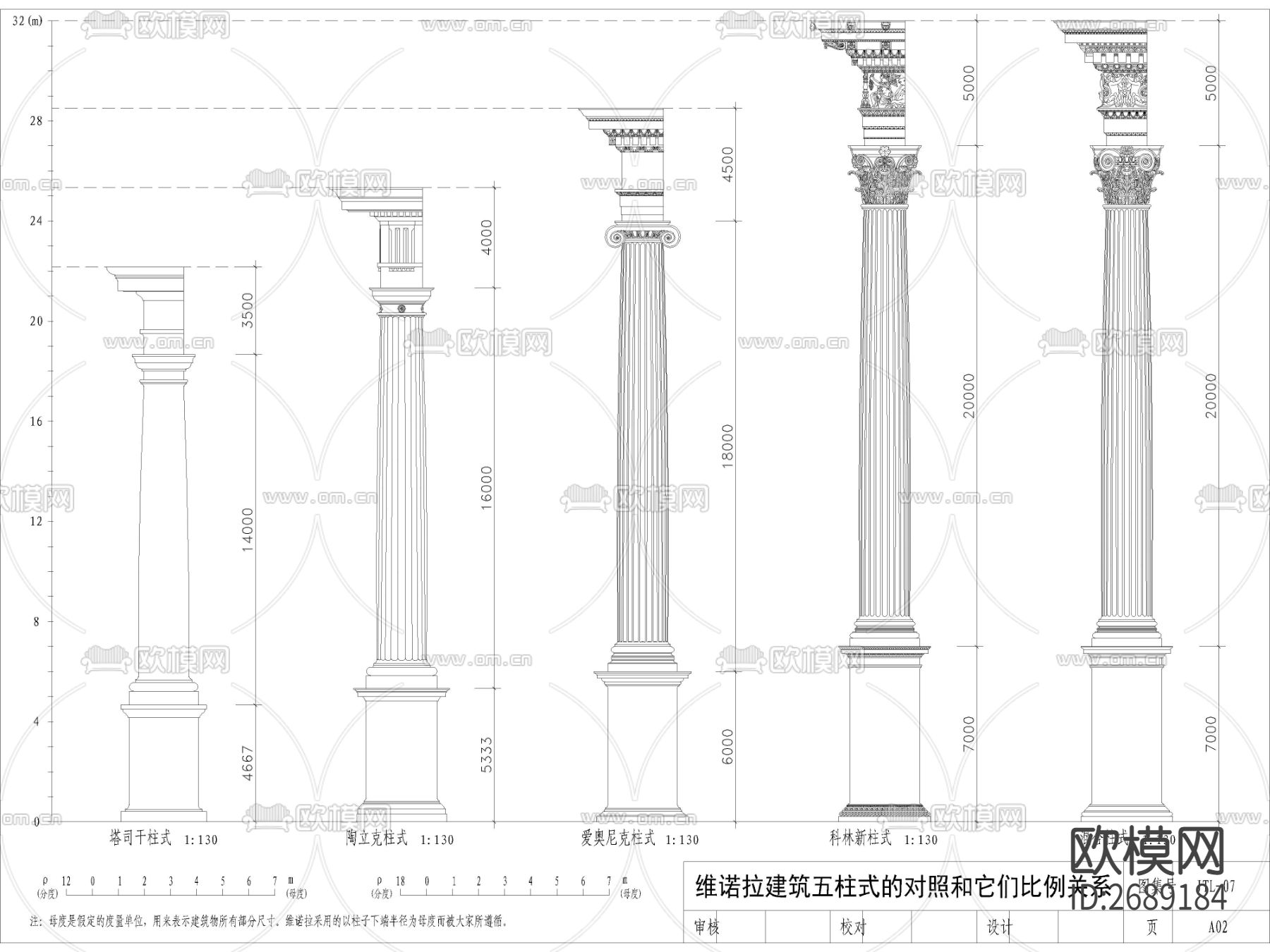 欧式罗马柱cad大样图下载（渲染图2）