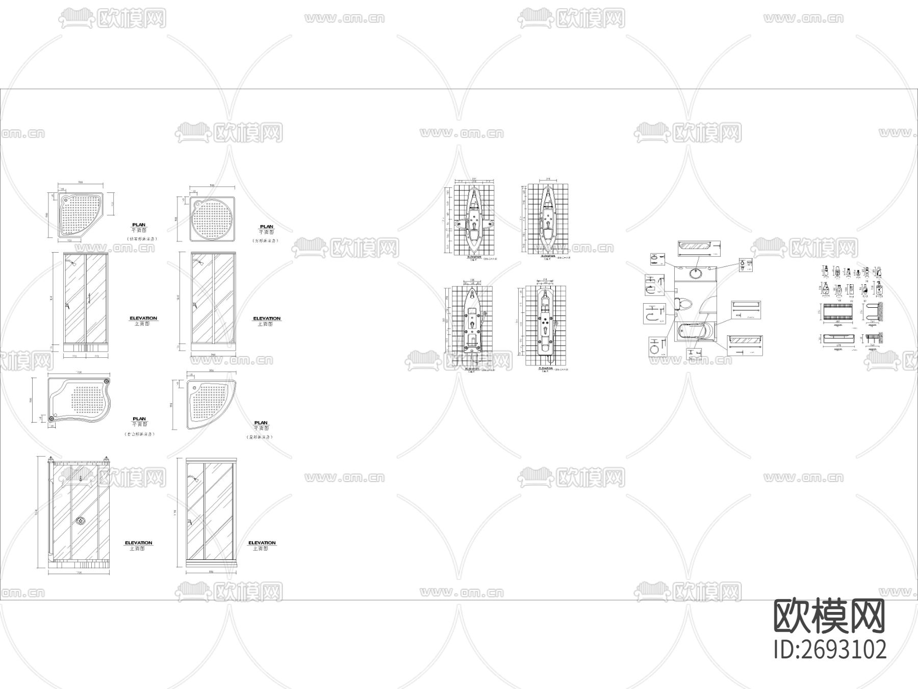 洁具CAD图库下载（渲染图4）