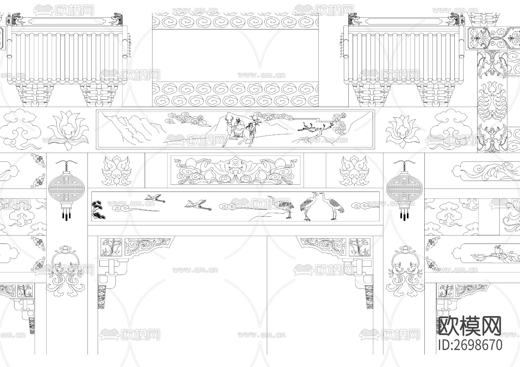 石牌坊精细节点大样下载（渲染图3）