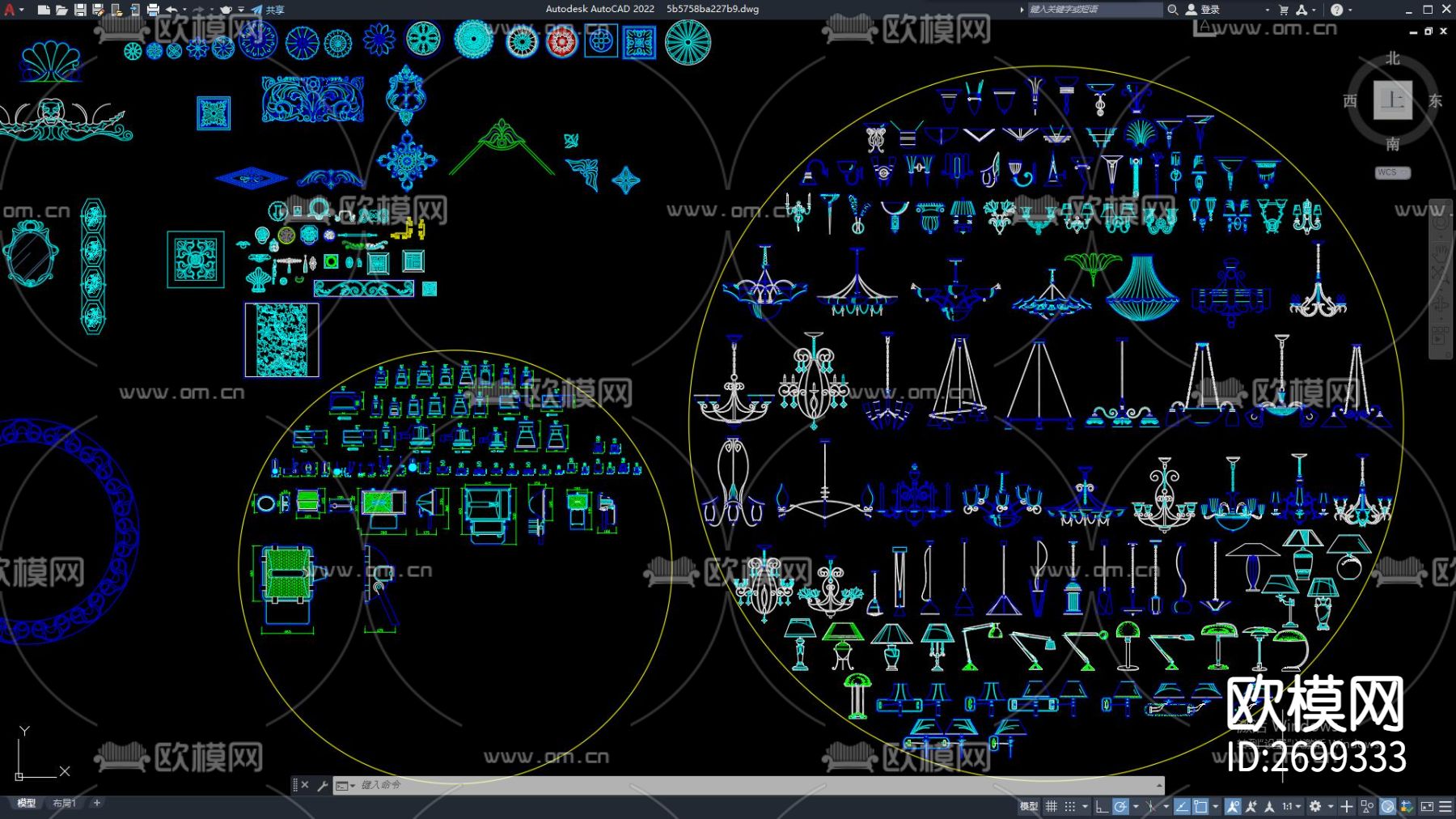 路灯 罗马柱cad图库下载（渲染图2）