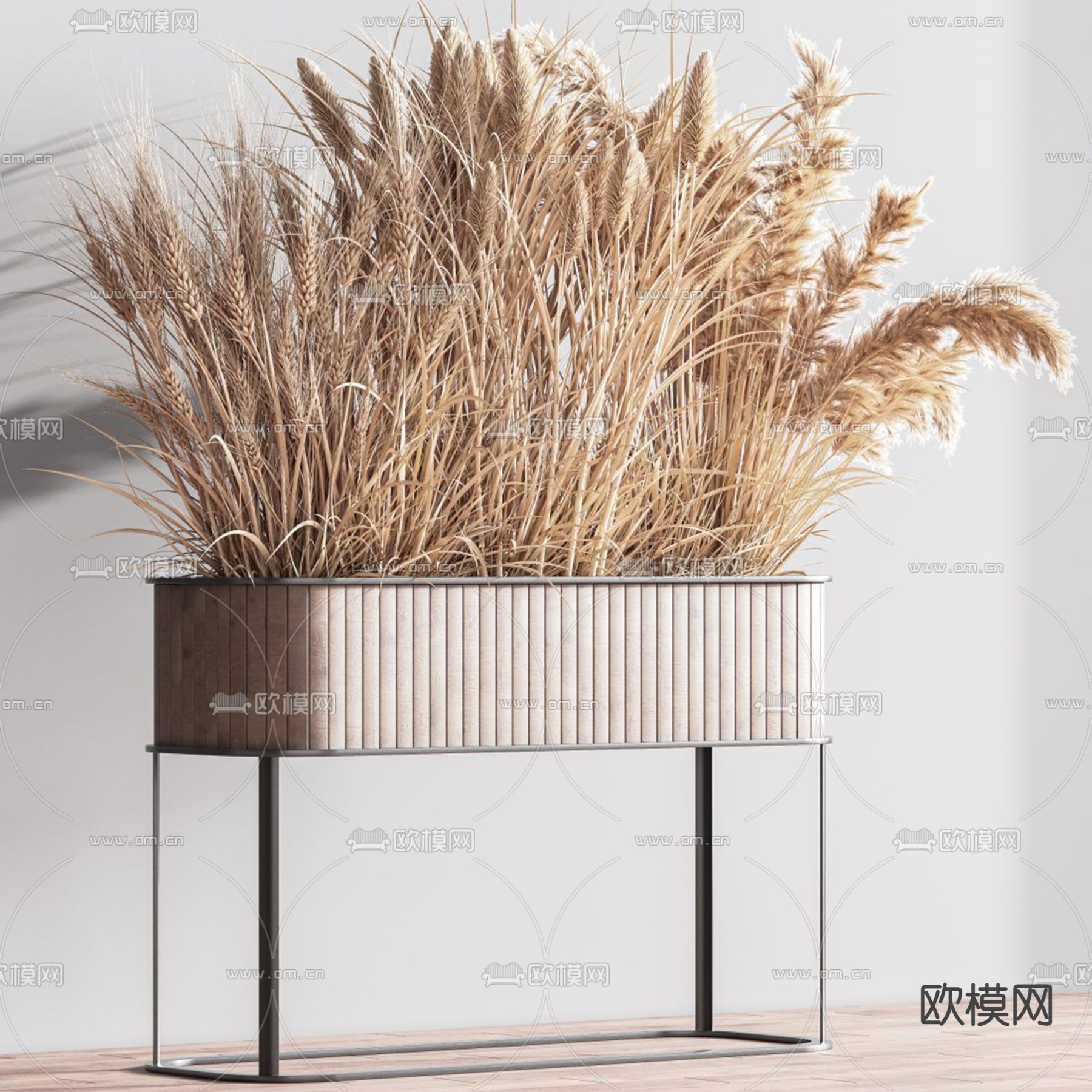 芦苇 干花 花箱 花坛3d模型下载（渲染图3）