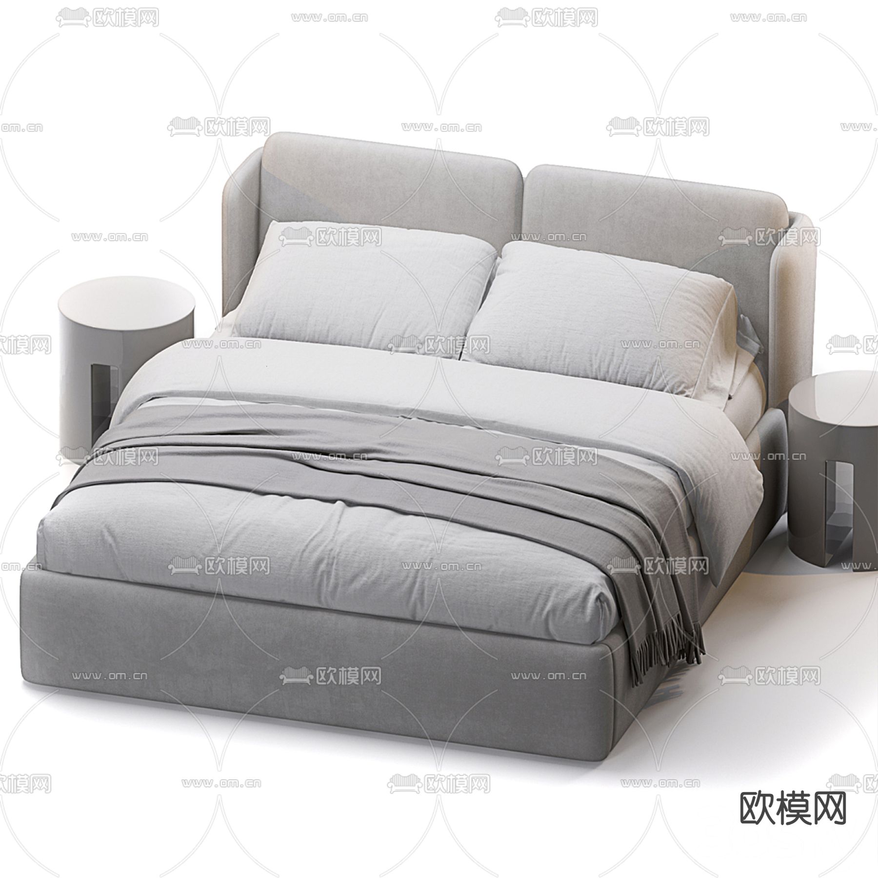 Meridiani 双人床3d模型下载（渲染图4）