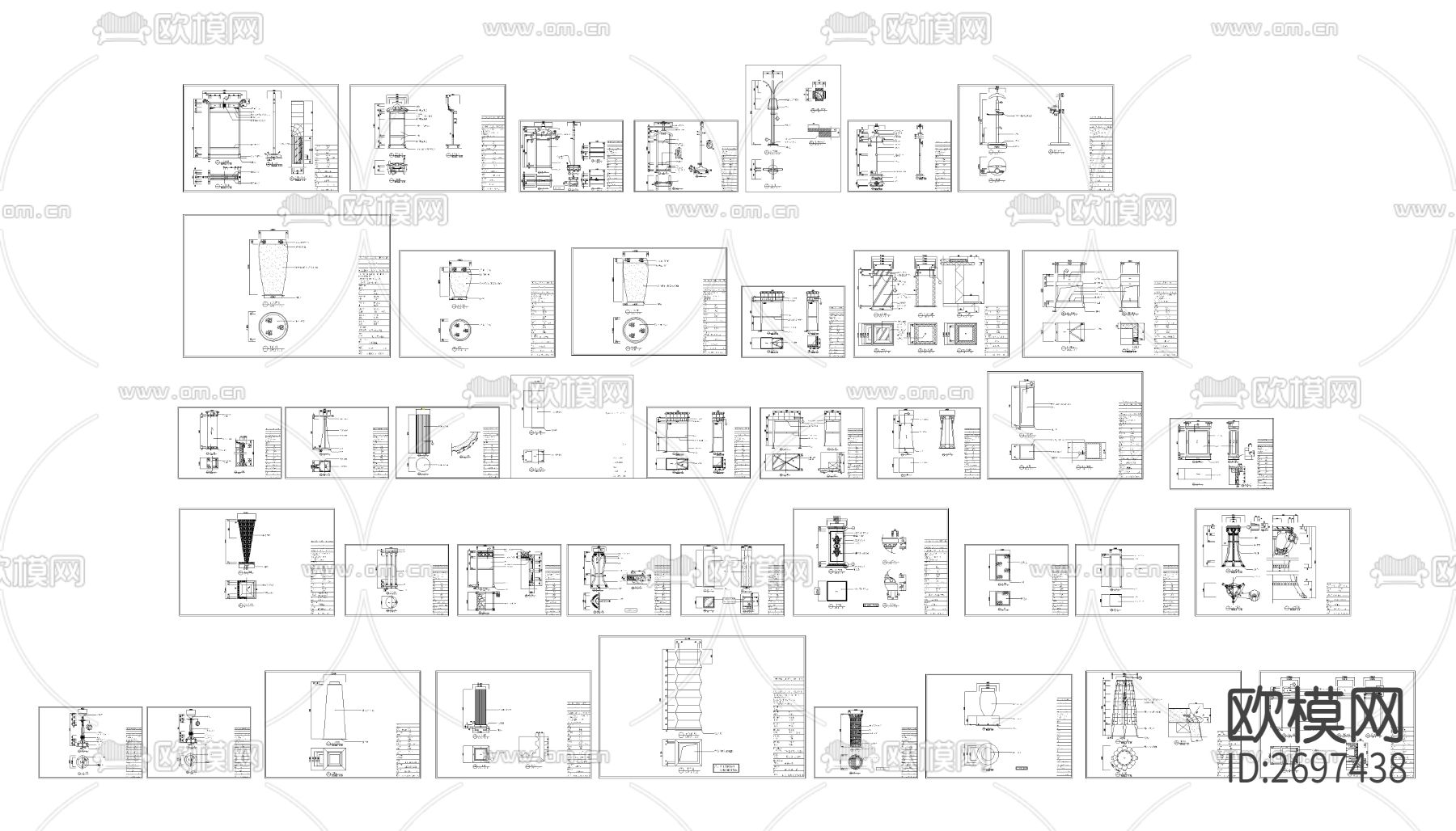 花台挂衣架节点大样下载（渲染图5）