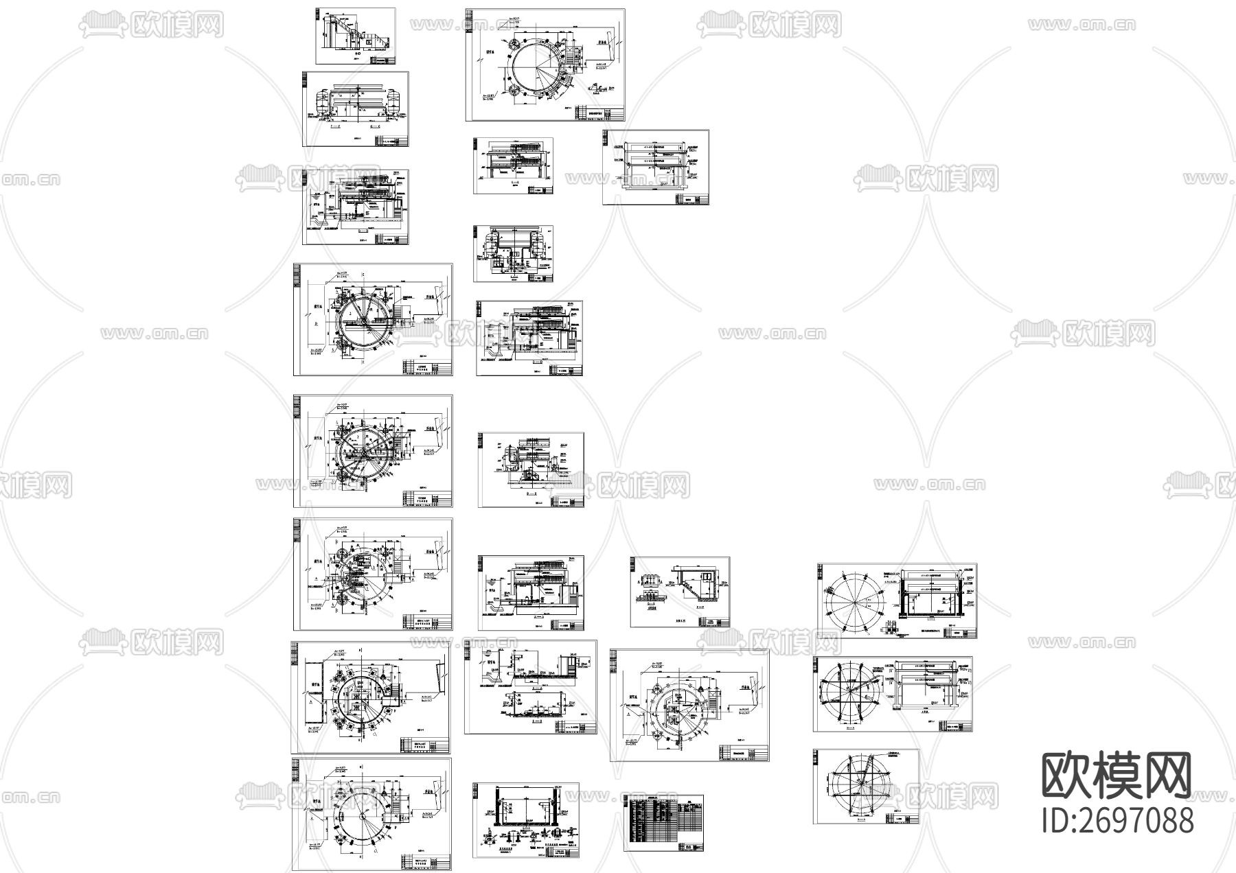 中型纸业工厂污水处理cad施工图下载（渲染图9）