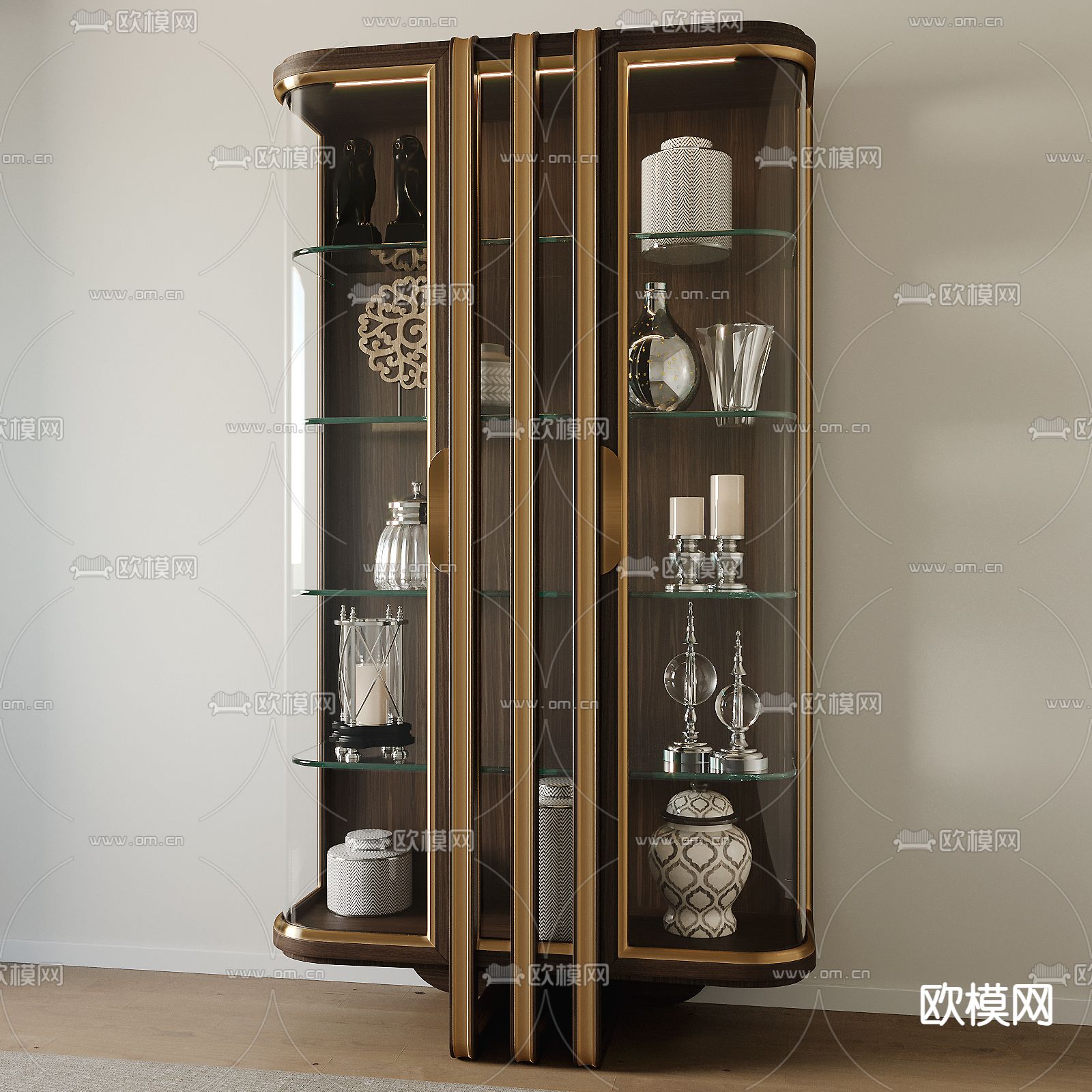美式装饰柜 陈列柜3d模型下载