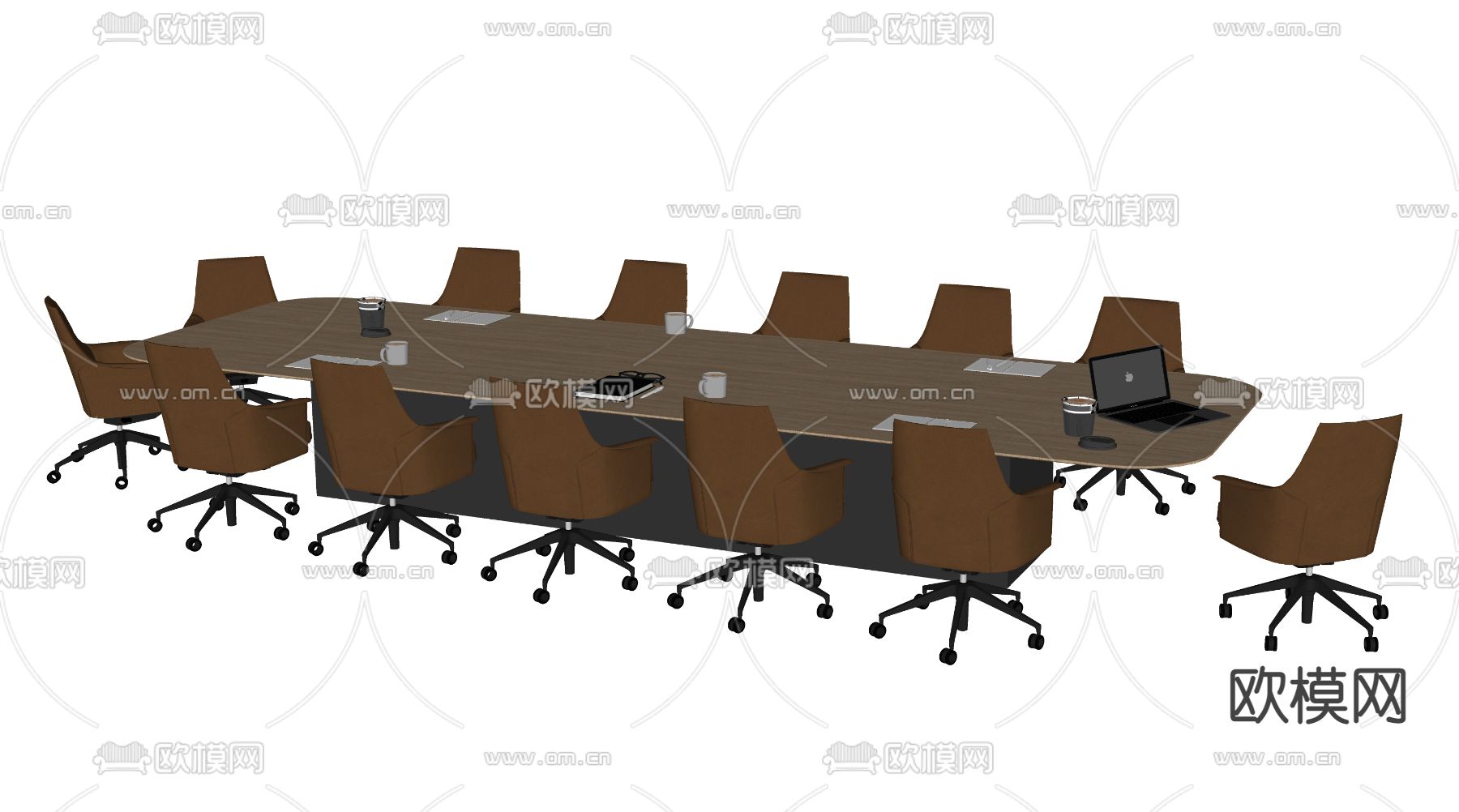 现代会议桌椅su模型下载