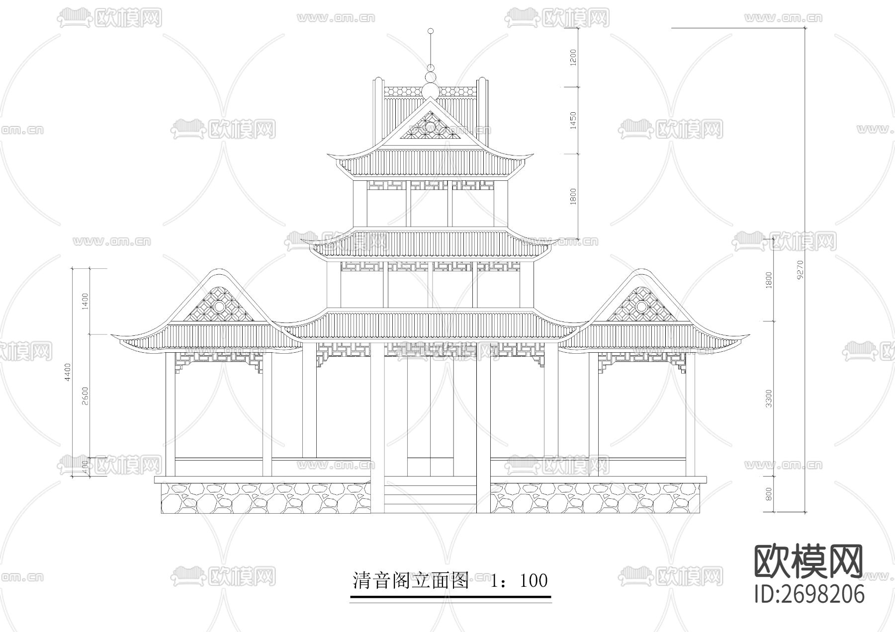 多种园林古建及小品节点大样下载（渲染图6）