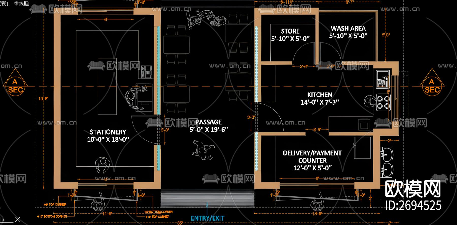 活动板房cad施工图下载（渲染图7）